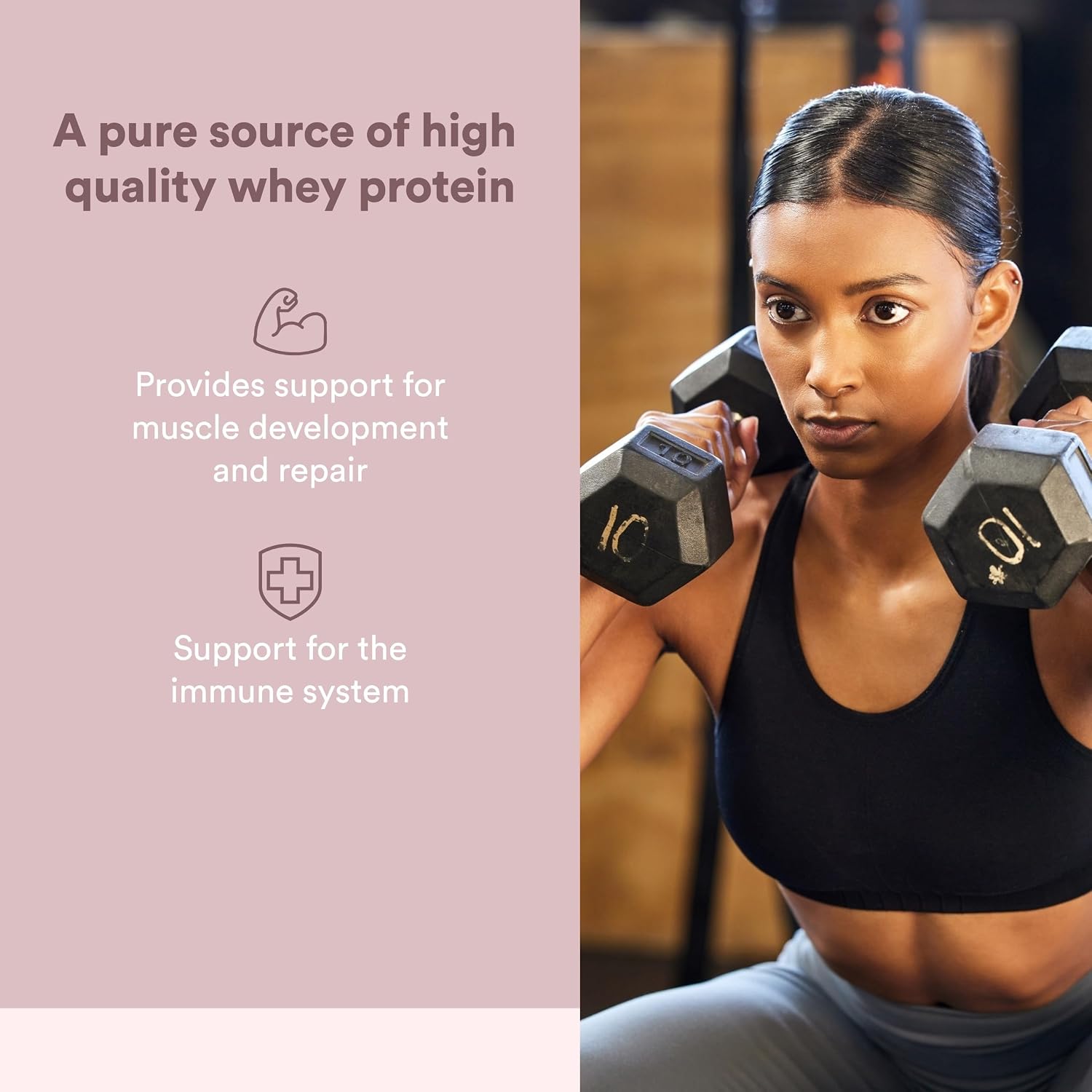 Whey Factors by Natural Factors, Grass Fed Whey Protein Concentrate, Aids Muscle Development and Immune Health, Unflavored, 2 lb