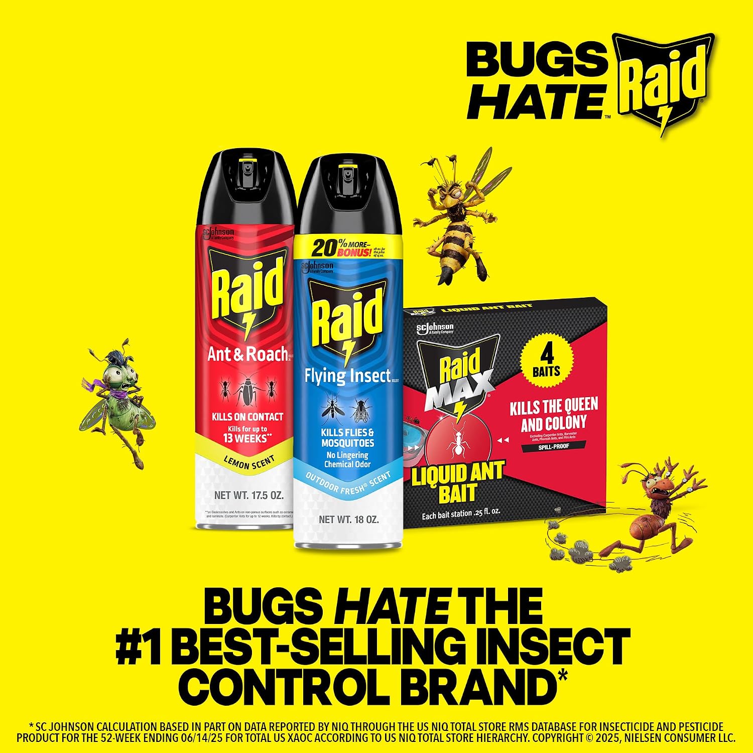 Raid Flying Insect Killer 7, Bug Spray, Insecticide Spray for Indoors & Outdoors, 18 oz