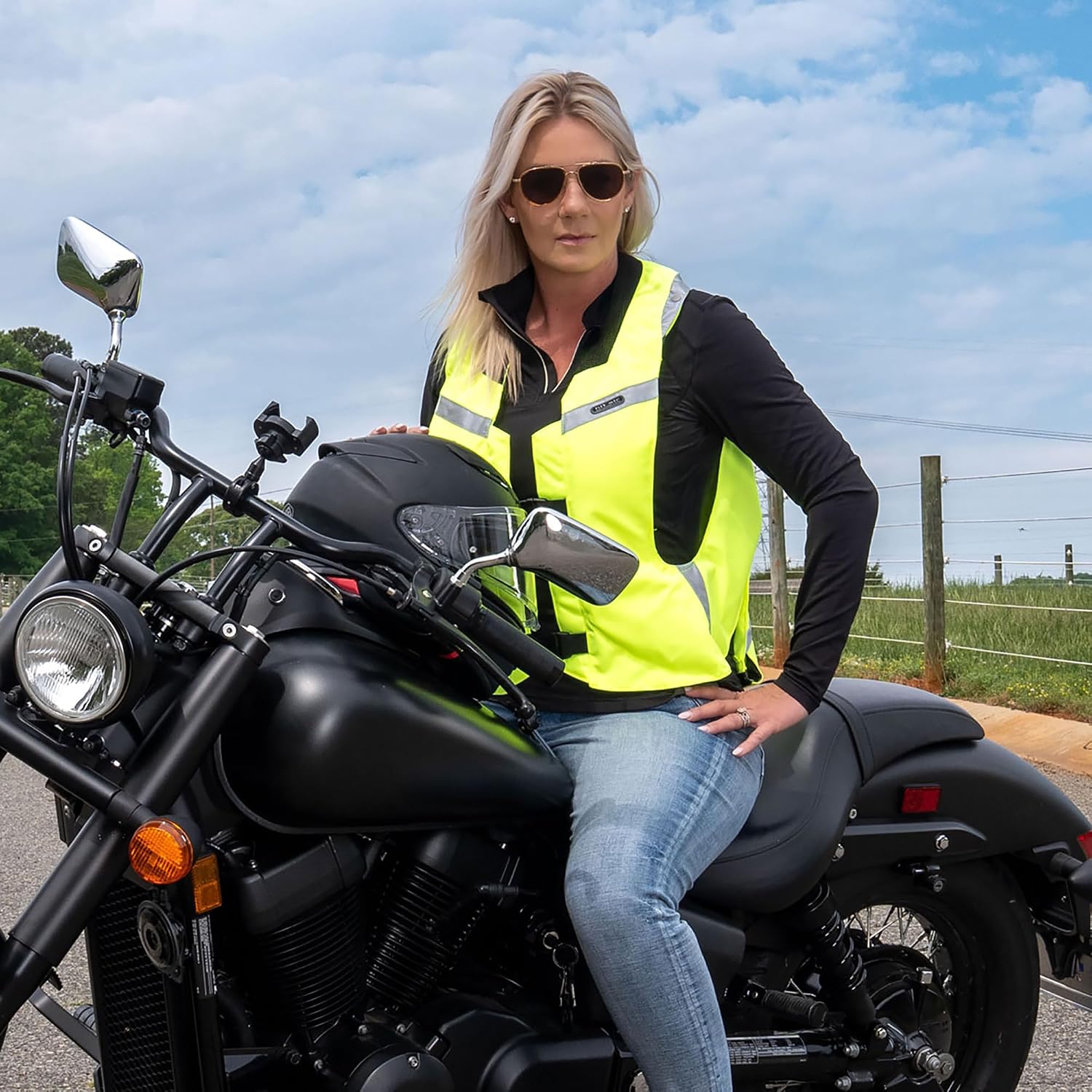 Hit-Air MLV Airbag Vest – Motorcycle Safety Vest with Automatic CO2 Deployment – Lightweight, Reusable, Adjustable Fit – Unisex Protective Riding Harness