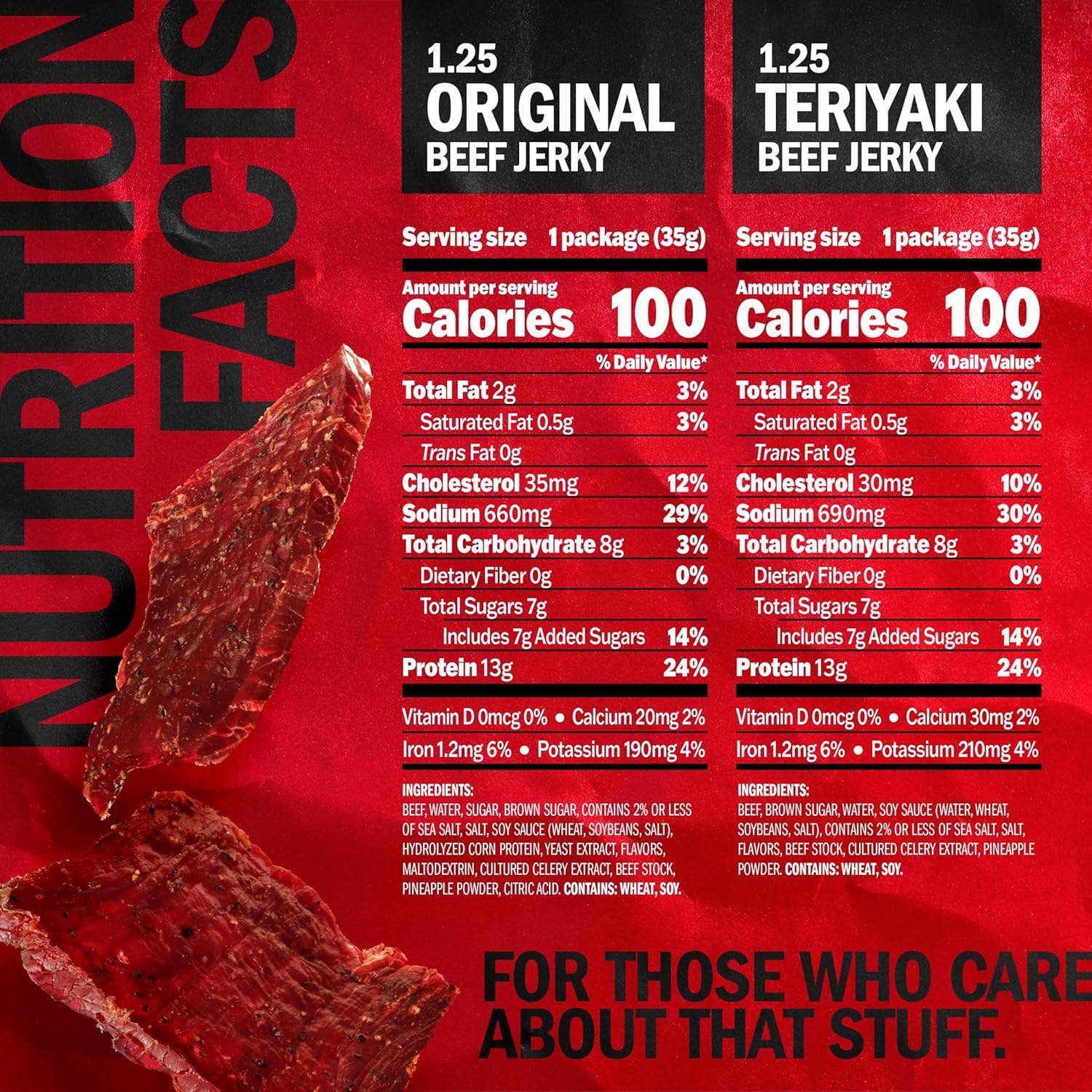 Jack Link's Beef Jerky Variety Pack - Original and Teriyaki - (9 Pack) 1.25 oz Bag - Ready to Eat Protein Snacks - 13g Protein per Serving - Made with 100% Real Beef | Bag - Ready to Eat Protein Snacks - 13g Protein per Serving - Made with 100% Real Beef