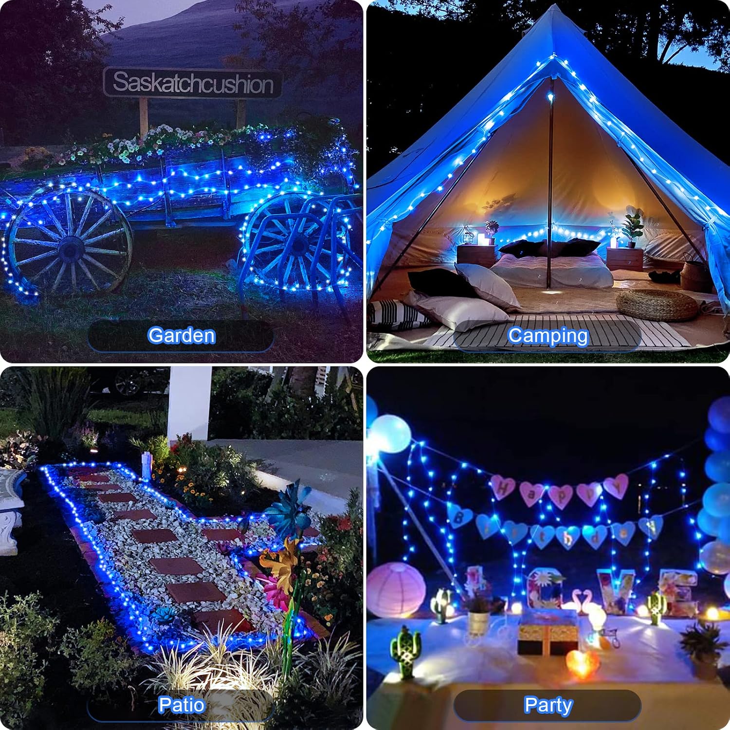 JMEXSUSS 2 Pack Solar String Lights Outdoor Total 66FT 200LED Fairy Lights | Outdoor Waterproof, 8 Modes Solar Christmas Lights for Outside Garden Tree Patio Yard Wedding Christmas Decorations, White