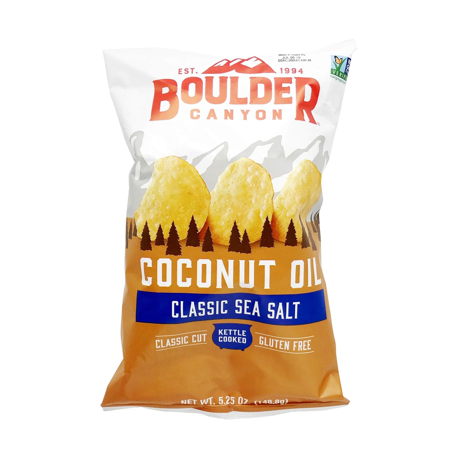 Boulder Canyon Avocado Oil Sea Salt Potato Chips 6 Count, 1.25 OZ