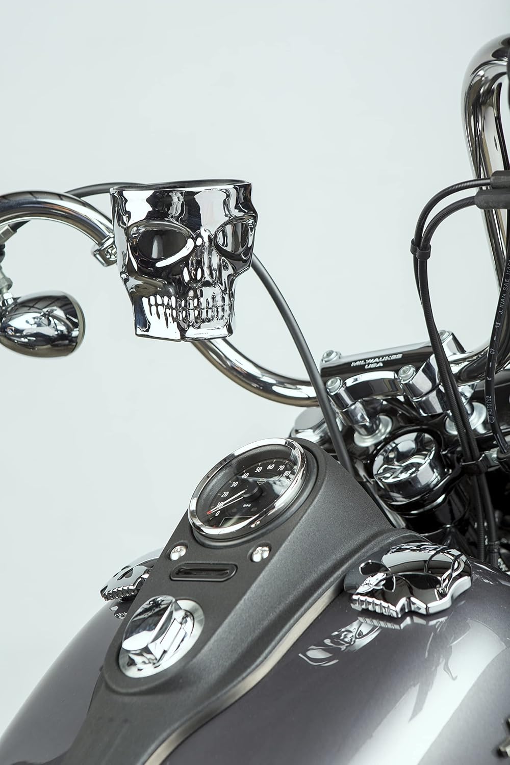 KK1075 Chrome Skull Bar Mount,1 Pack