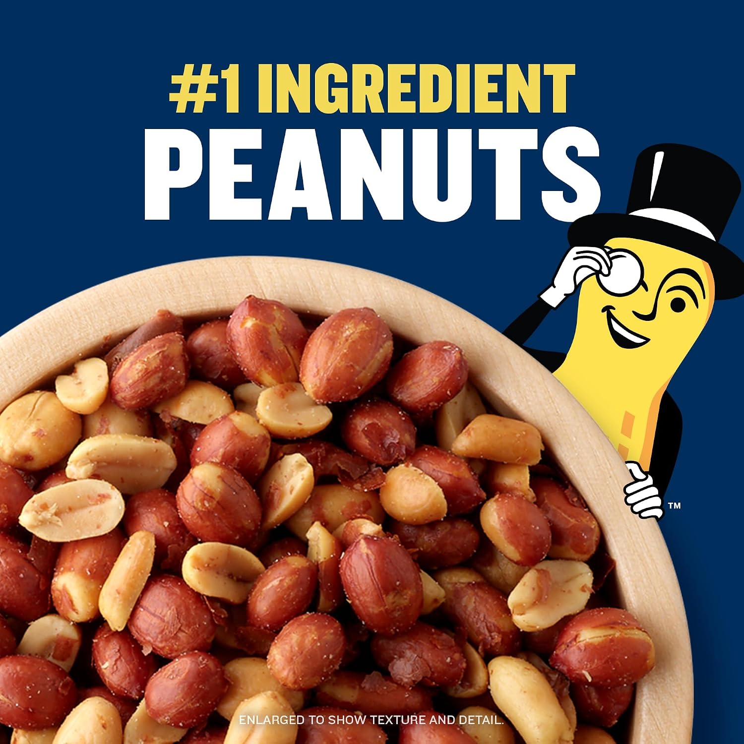 PLANTERS Salted Redskin Spanish Peanuts, Plant Based Protein, 12.5 Oz (6ct) | Roasted Salted Nuts. Crisp texture. Resealable Canister. Snacks for Adults. Party Mix, Party Snacks