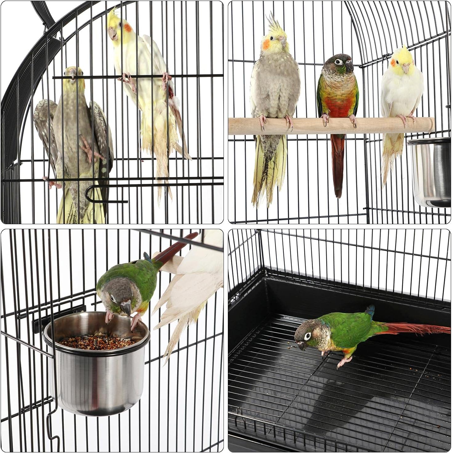 Yaheetech 59-inch Dome Open Top Large Medium Parrot Bird Cage On Stand for Sun Parakeets Conures Quaker Parrot Rolling Cockatiel Bird Cage