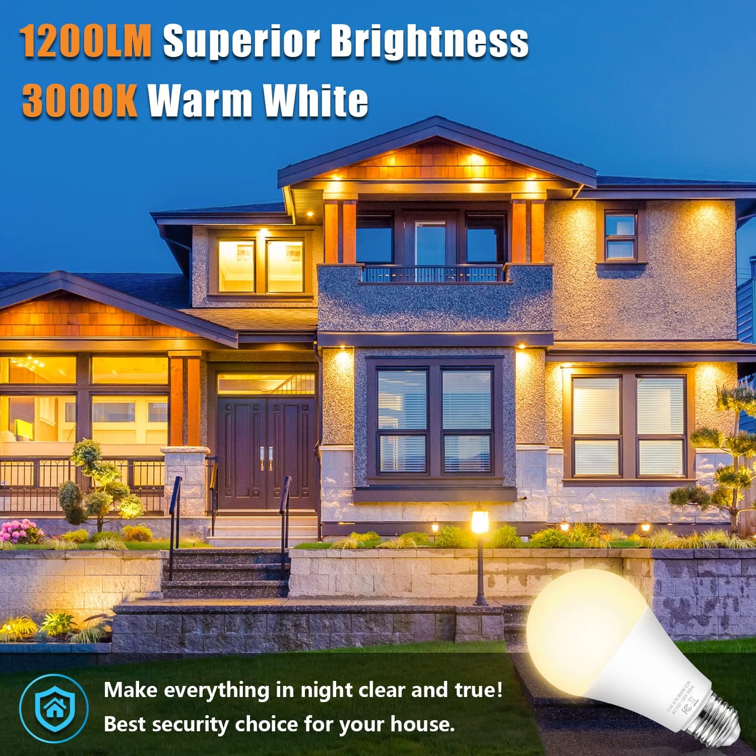 Dusk to Dawn Light Bulbs Outdoor, 11W Automatic On/Off Sensor Light Bulbs
