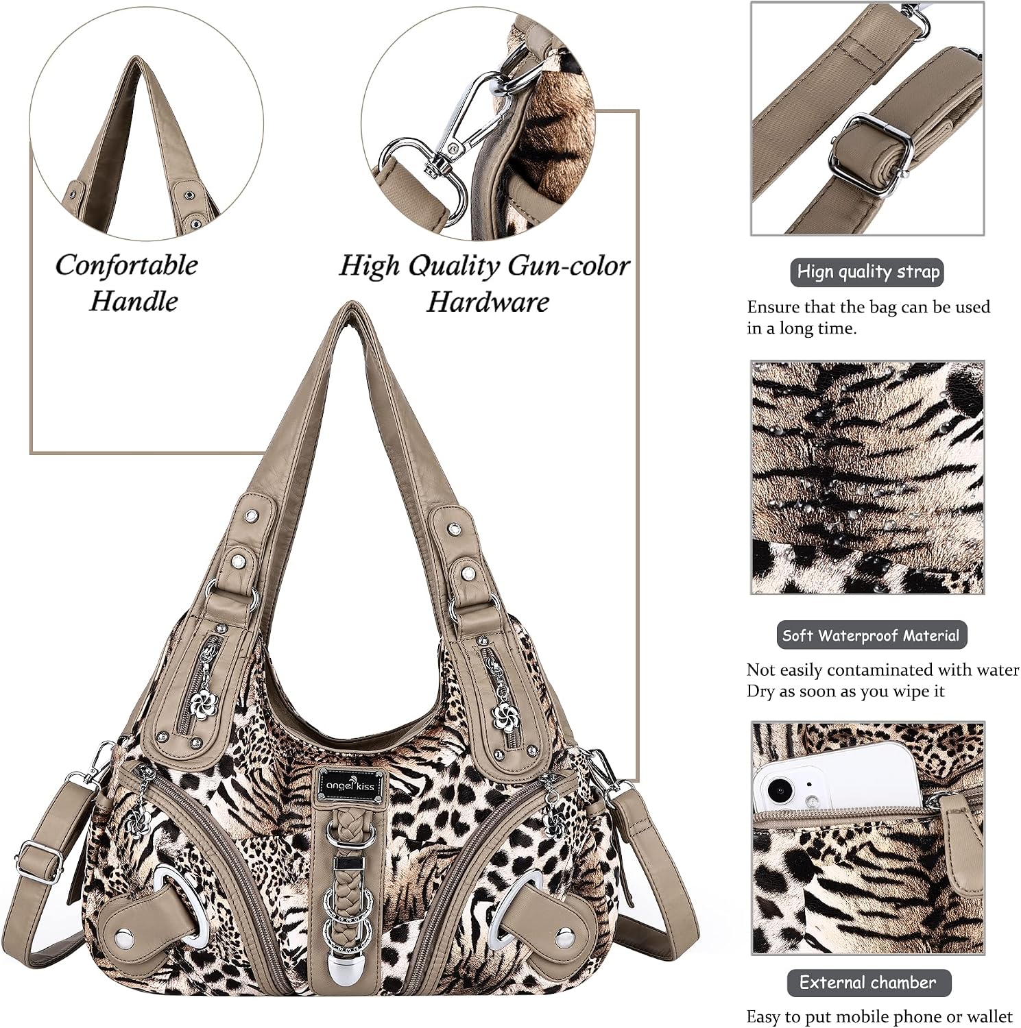 Angelkiss Hobo Purses and handbags for Women Satchel Handbag Women Purses Large Daily Shoulder Bags
