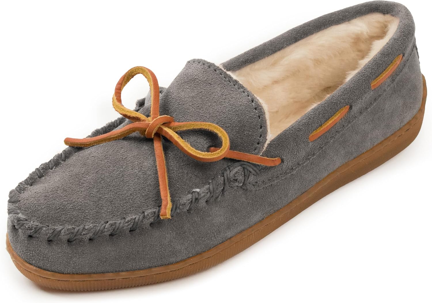 Minnetonka Women's Pile Lined Hardsole Moccasin Slippers