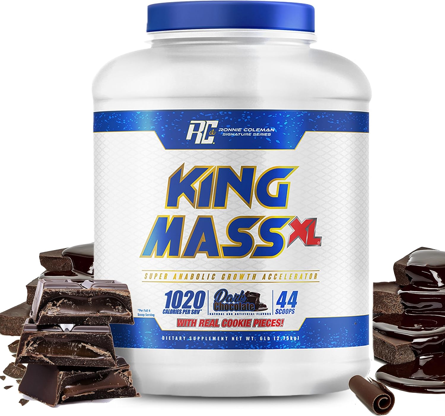 Ronnie Coleman Signature Series King Mass XL Protein Powder, Weight and Muscle Gainer, 60g Protein, 180g Carbohydrates, 1, 000+ Calories Per Serving
