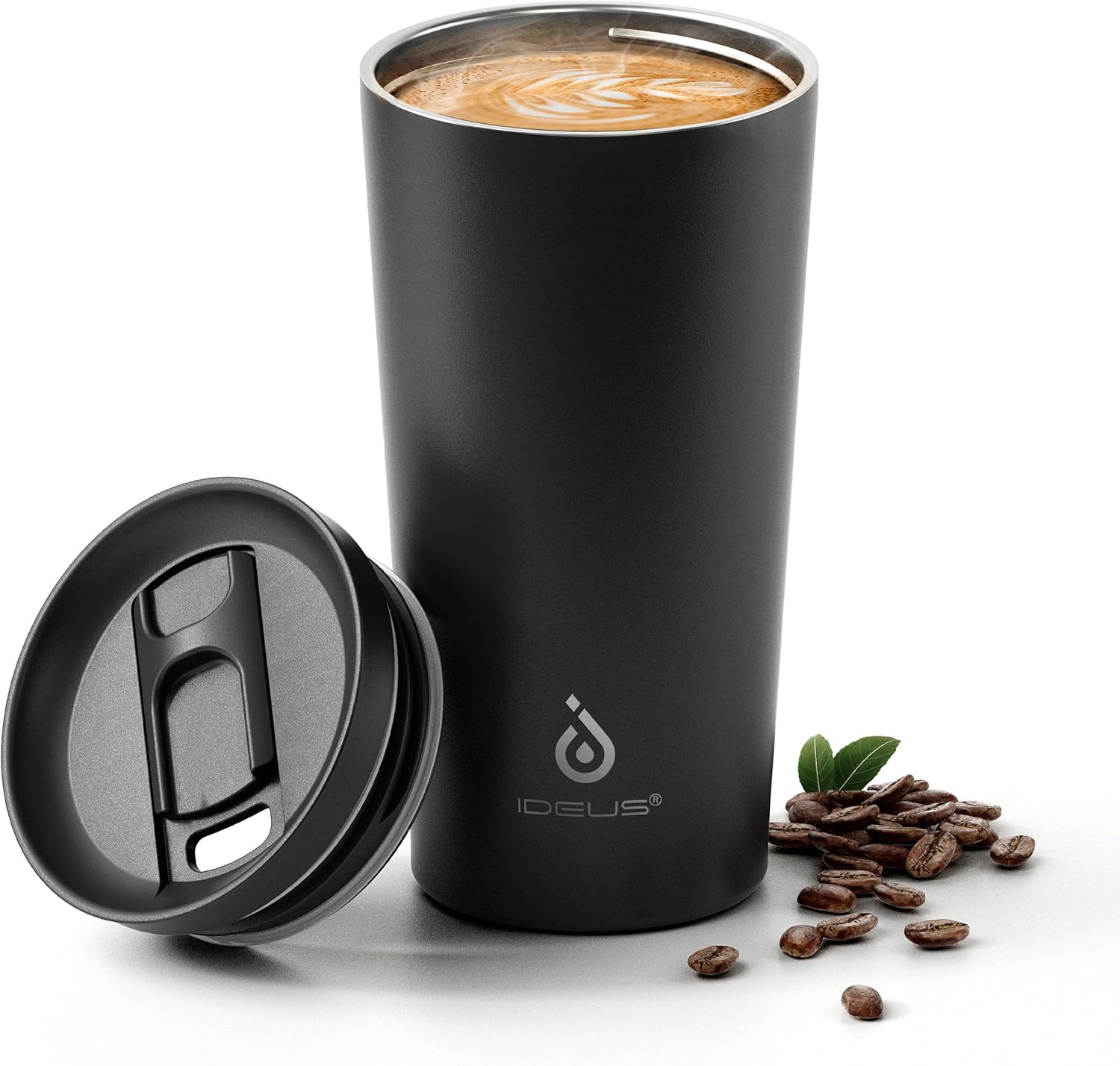 Ideus 20 oz Tumbler, Travel Coffee Mug with Splash Proof Sliding Lid, Double Wall Stainless Steel Vacuum Insulated Coffee Mug for Home and Office