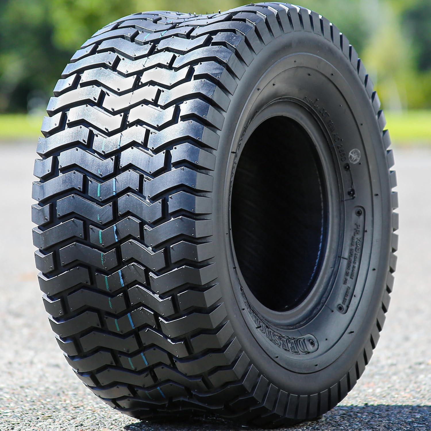 Deestone 1020355 D265 TURF Lawn & Garden Tire - 20X8.00-8 4-Ply | Lawn Mower & Garden Tractor All Season Traction 79A3 Rated 4 Ply Bias Construction