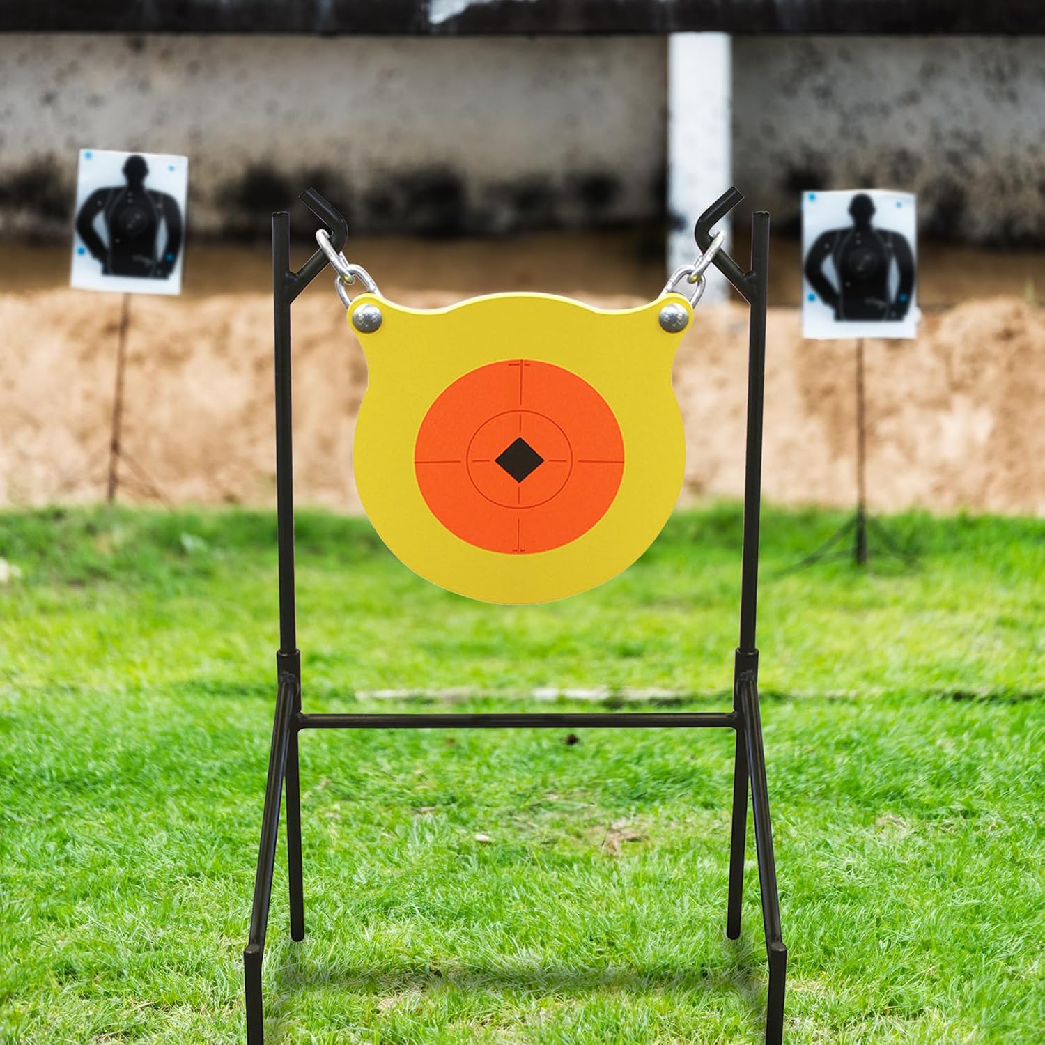 Birchwood Casey World of Targets Boomslang AR500 Steel Durable 0.5" Thick 9.5" Diameter Shooting Gong Target with Stand & Hanging Hardware