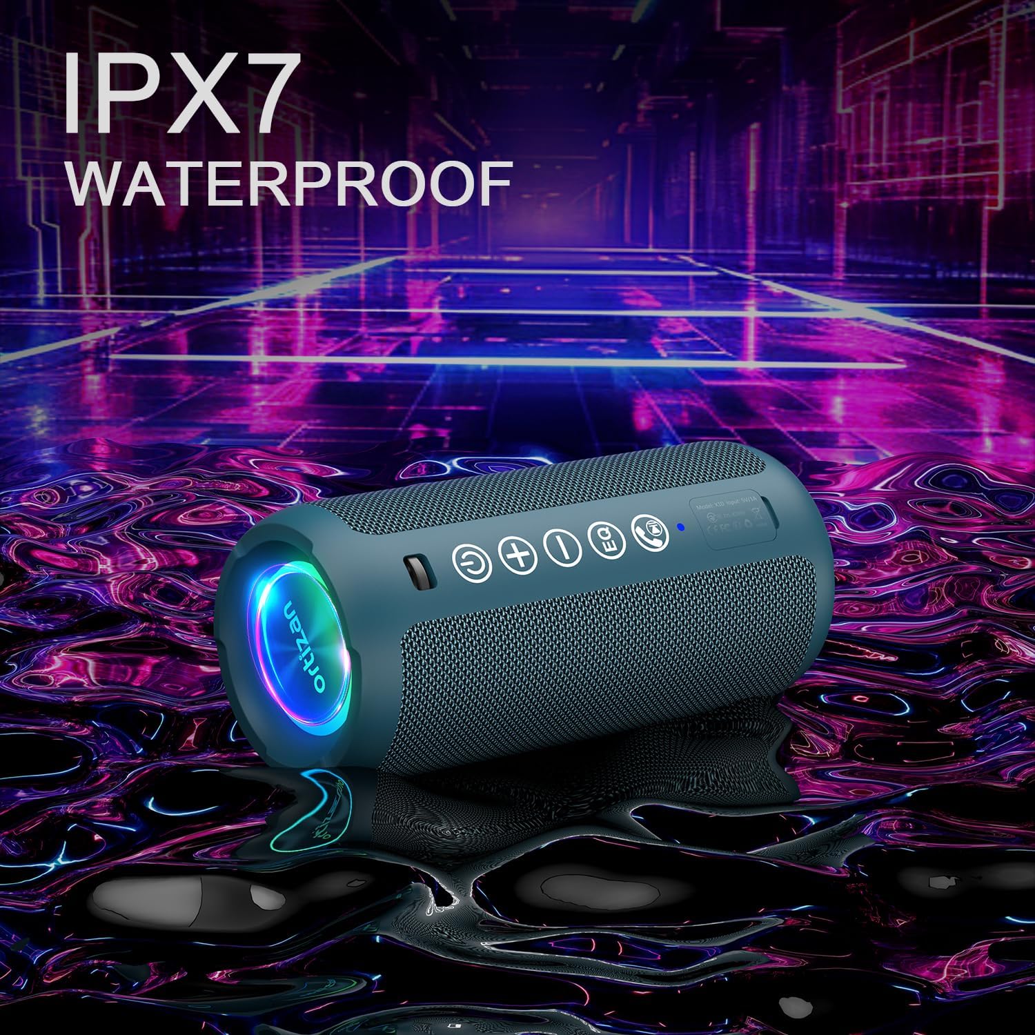 Ortizan X10 Portable Bluetooth Speaker (1st Gen), IPX7 Waterproof, Wireless