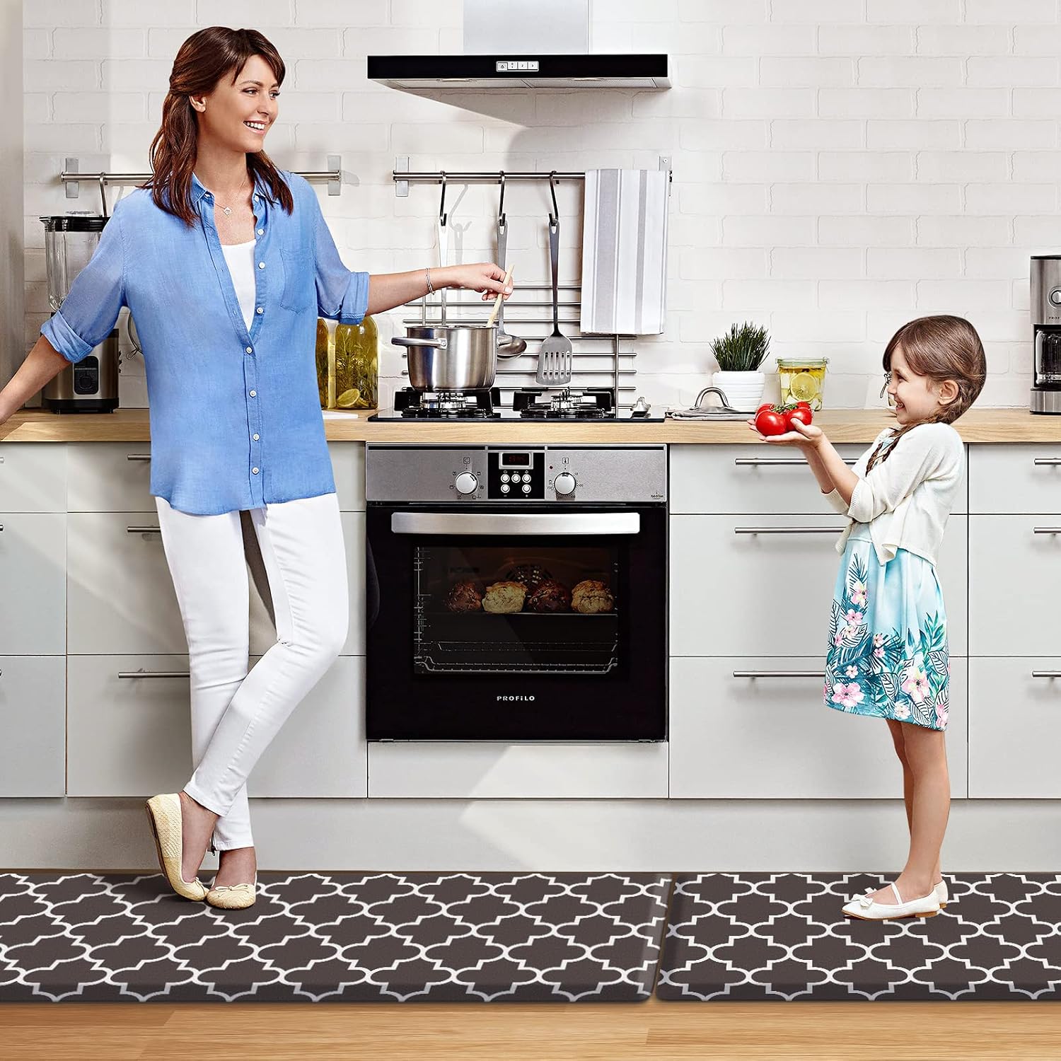 KMAT Kitchen Mat Set of 2,Cushioned Anti-Fatigue Kitchen Mats for Floor