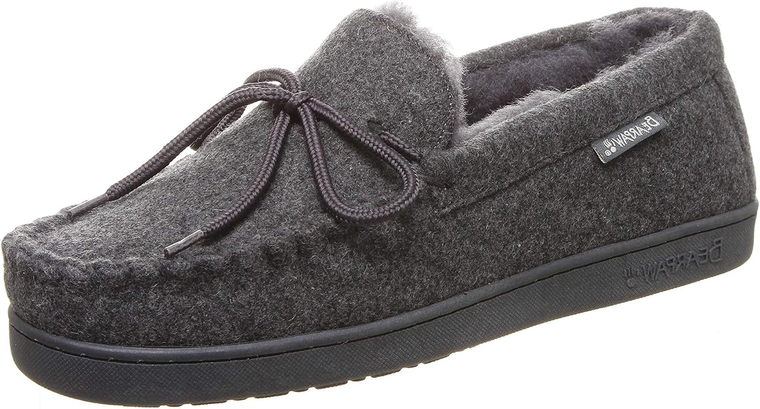 BEARPAW Moc II 2 - Men's Sheepskin Slipper - 1295M | Comfortable & Lightweight Men's Shoe, Medium Fit, Multiple Colors