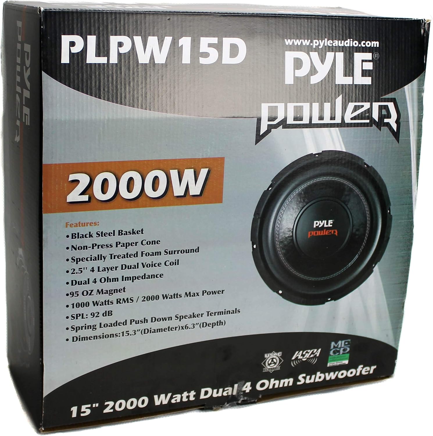 Pyle 8" Car Subwoofer Speaker - 800 Watt Dual 4 Ohm Voice Coil, Treated Foam Surround, Non-Pressed Paper Cone, 60oz Magnet - Powerful Vehicle Audio Bass Woofer for Car Stereo Systems - PLPW8D (Black)