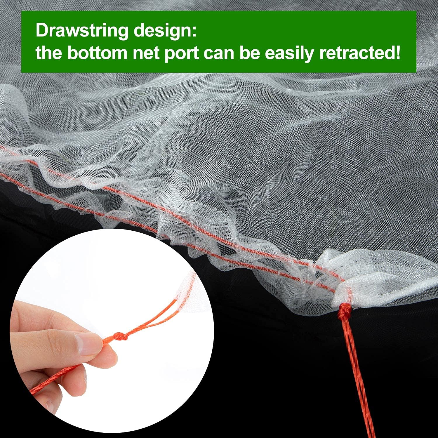 Insect Bird Barrier Mesh, 3.5 x4.6FT Garden Netting Barrier with Drawstring