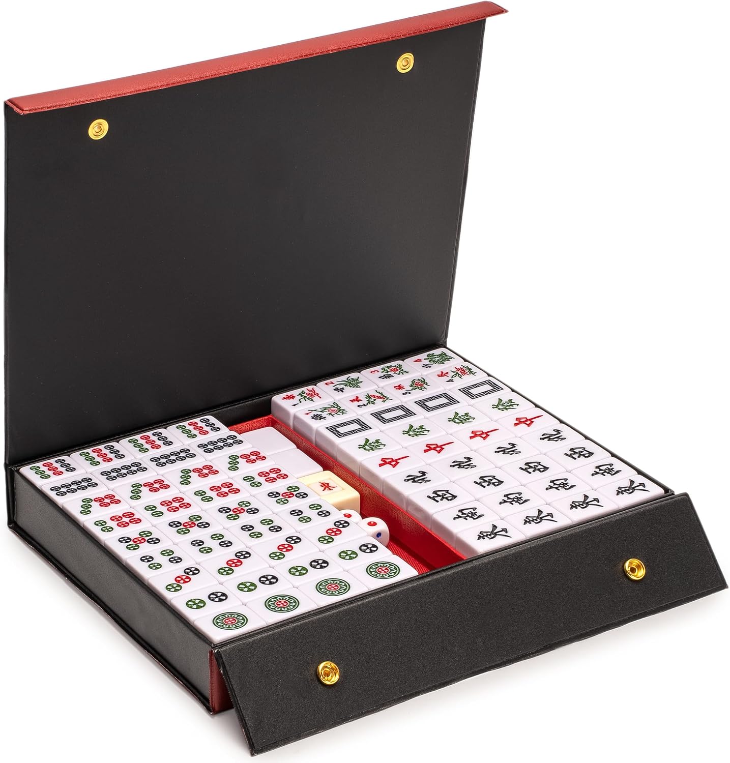 Yellow Mountain Imports Chinese Mahjong Set – Rouge Heritage – 146 Medium Tiles, Professional Set for Chinese-Style Play [中式麻將 專業套裝]