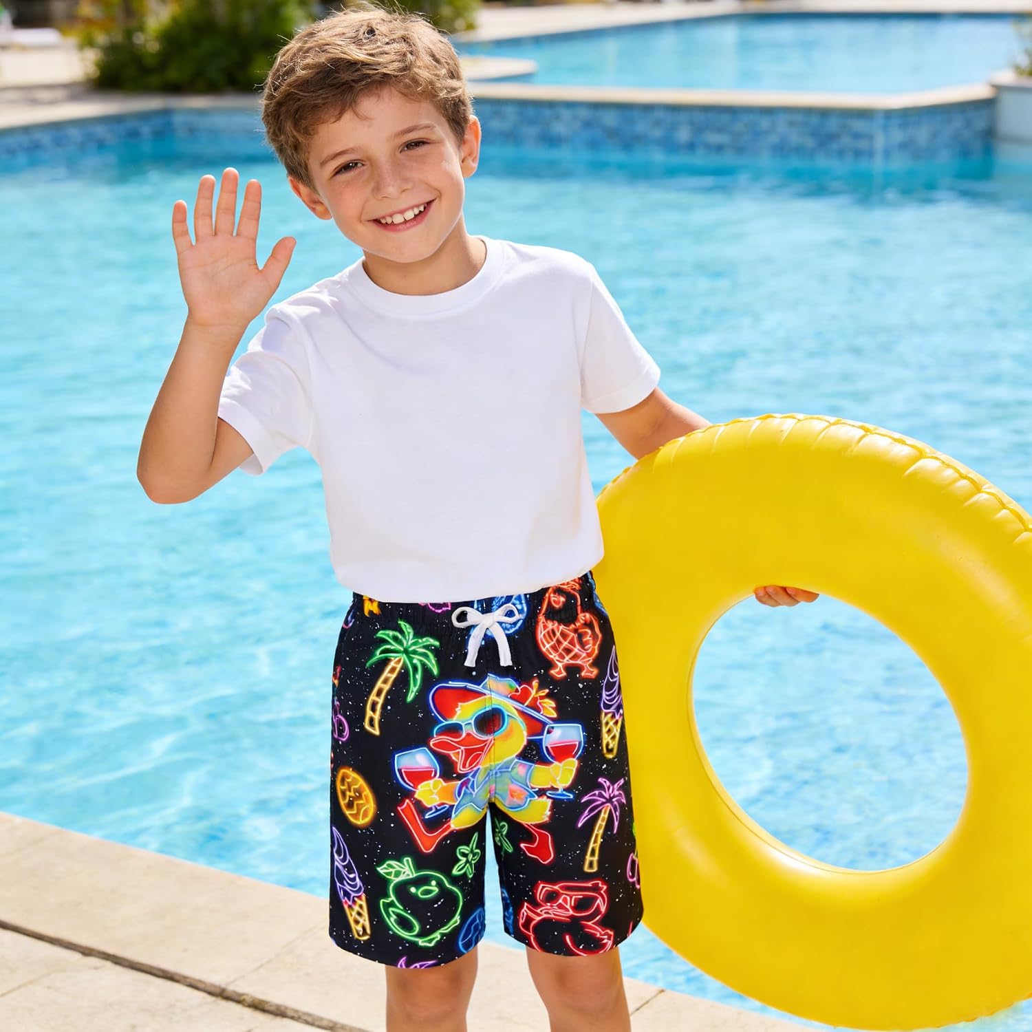 BFUSTYLE Boys Swim Trunks Mesh Lining Kids Bathing Suit 5-14 Years Shorts