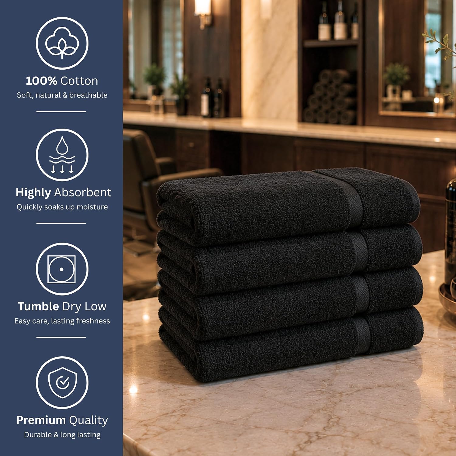 Utopia Towels Salon Towels, Pack of 24, 16x27 in, 100% Cotton, White | Highly Absorbent Lightweight Cotton Salon Towels for Hand, Gym & Beauty Care - Soft, Ideal for Spa & Home Hair Care