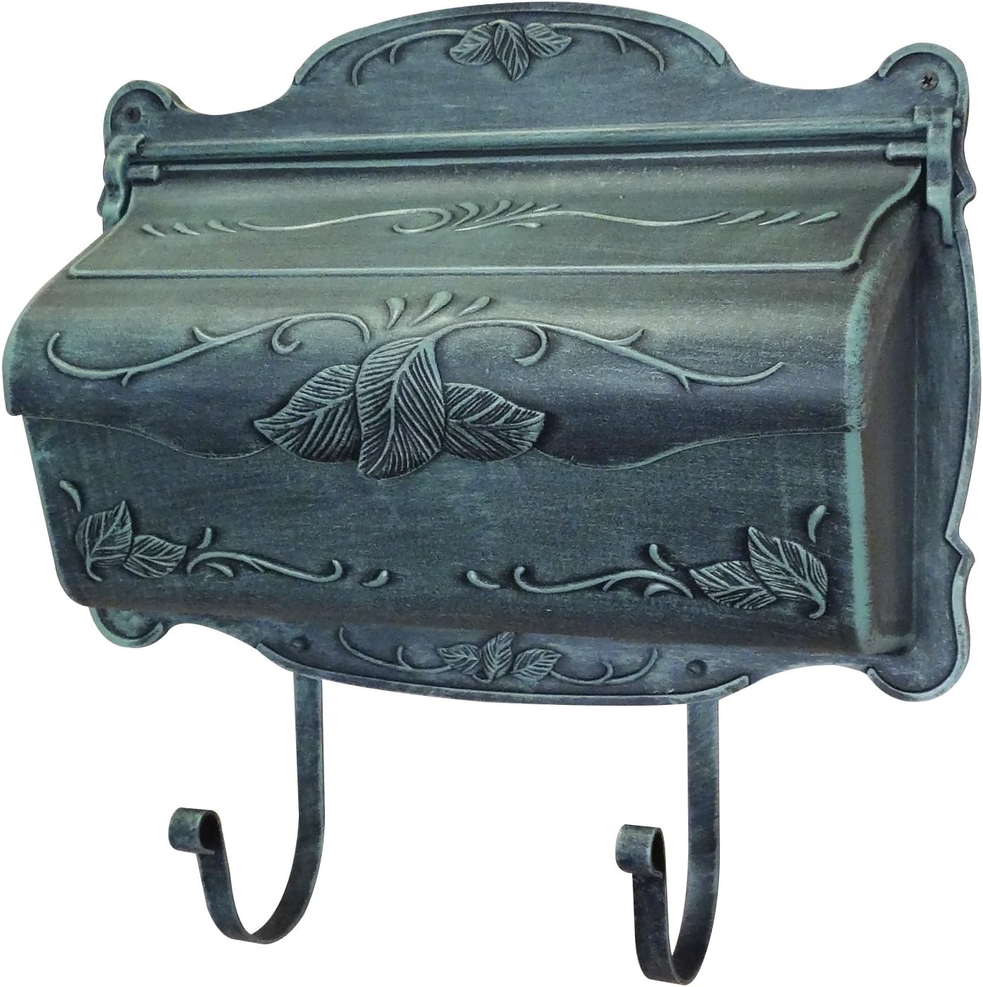 Special Lite Floral Horizontal Wall Mount Mailbox - Black Aluminum Mailbox for Wall Mount - SHF-1001-BLK