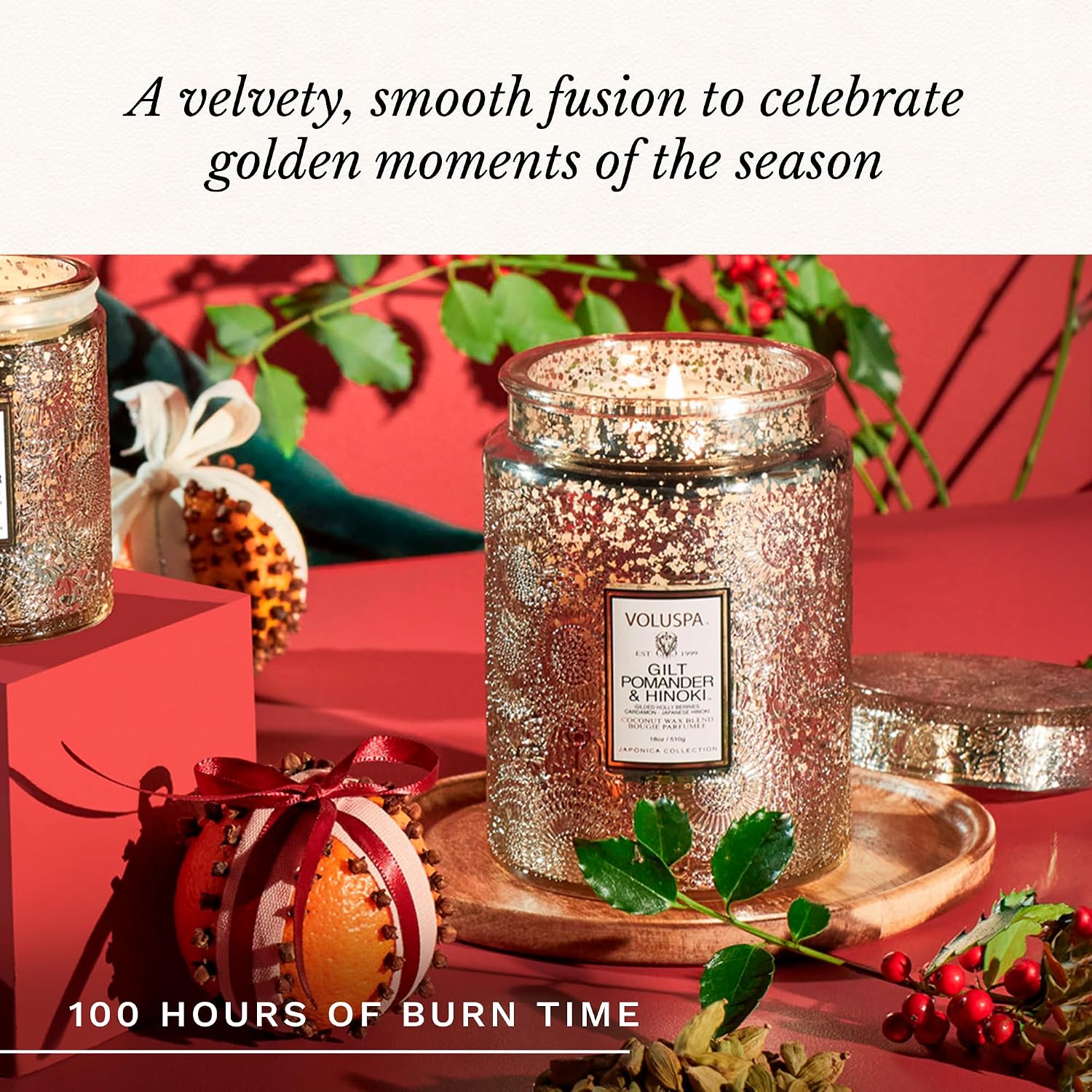 Voluspa French Cade Lavender Large Scented Candle Jar 18 Oz, 100 Hr Burn | Coconut Wax Blend in Decorative Glass, Clean Even Burn, USA Handcrafted Gift for Hosts, Fragrance Lovers & Relaxed Rooms