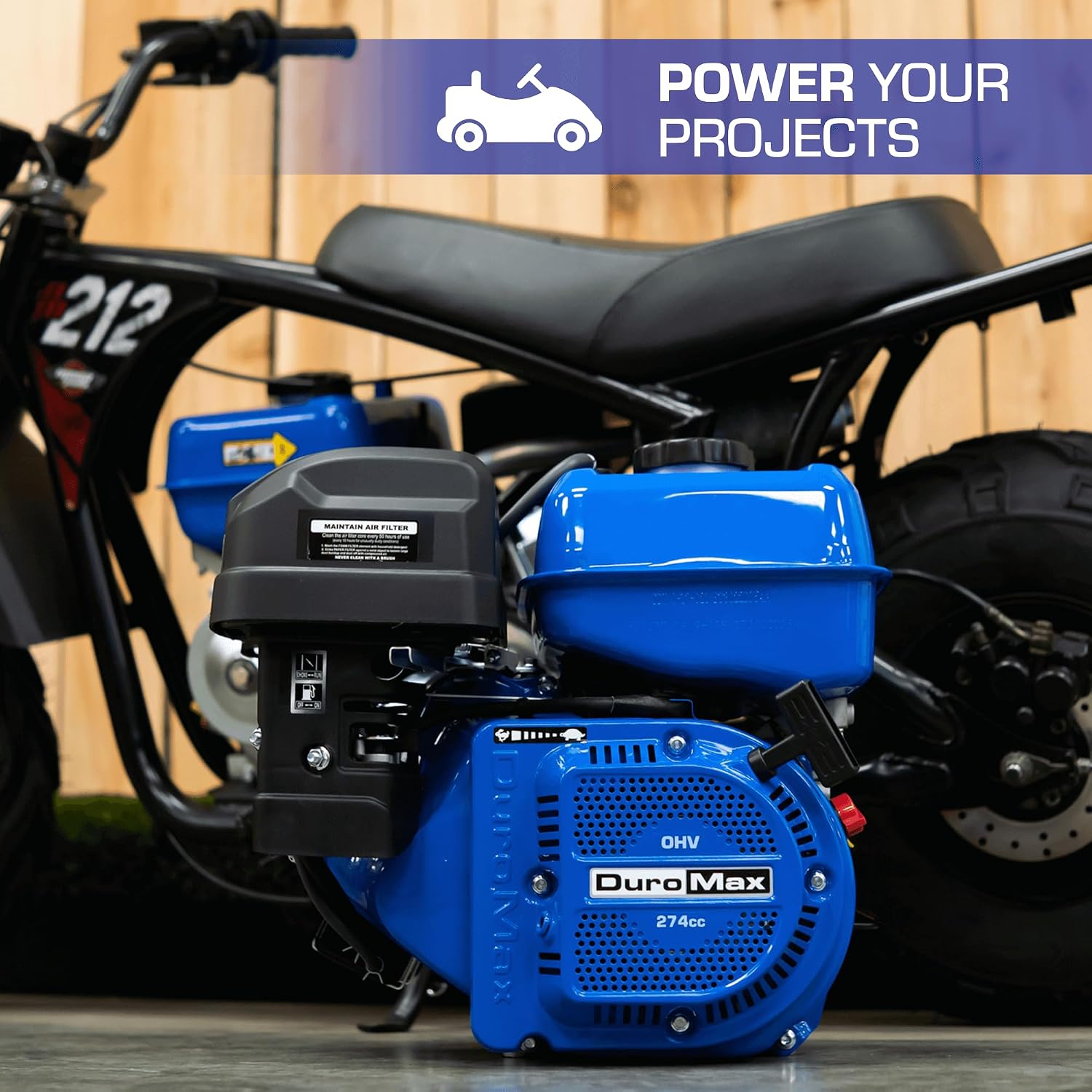 DuroMax XP7HPE 208cc Electric Start Gas Powered, 50 State Approved, Multi-Use Engine Blue