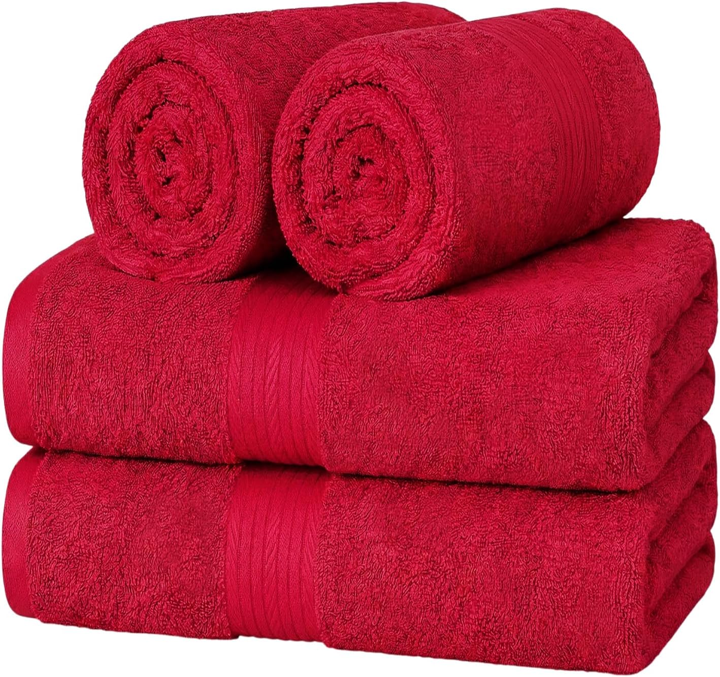 Ample Decor 100% Cotton Hand Towels 18x28 Inches, 600 GSM, Soft & Absorbent, Set of 12, Purple