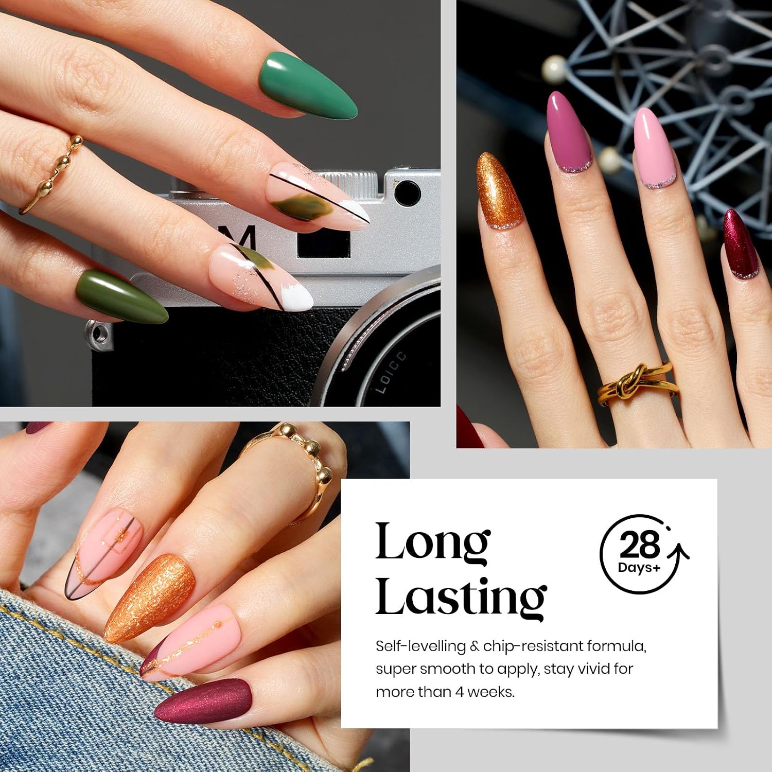 Beetles Gel Nail Polish Set with Base Glossy Matte Top Coat Macaron Gel