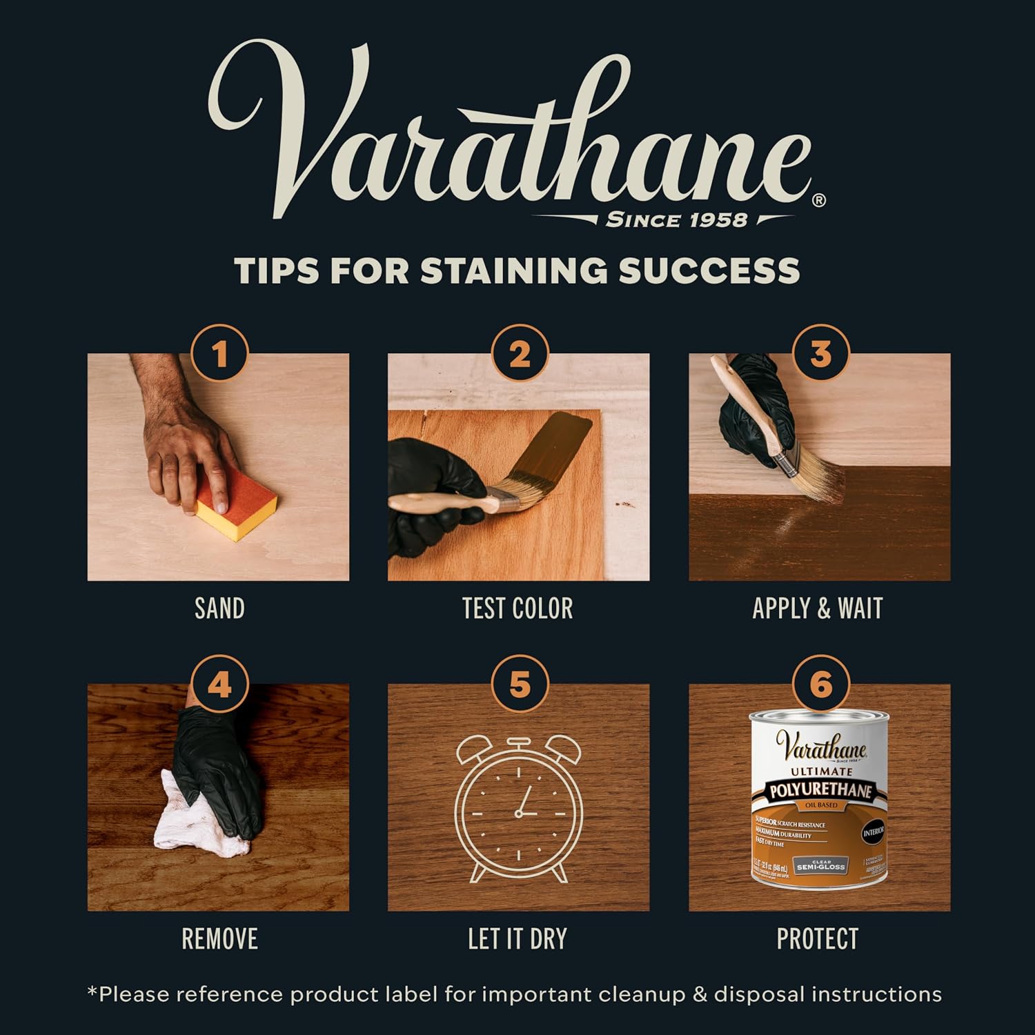 Varathane Premium Fast Dry Weathered Gray Wood Stain | Oil-Based, 1 Coat Color, 1 Hour Dry Time, Interior Wood Stain, Furniture, Cabinets, Doors, Covers Up to 275 Sq Ft, Quart