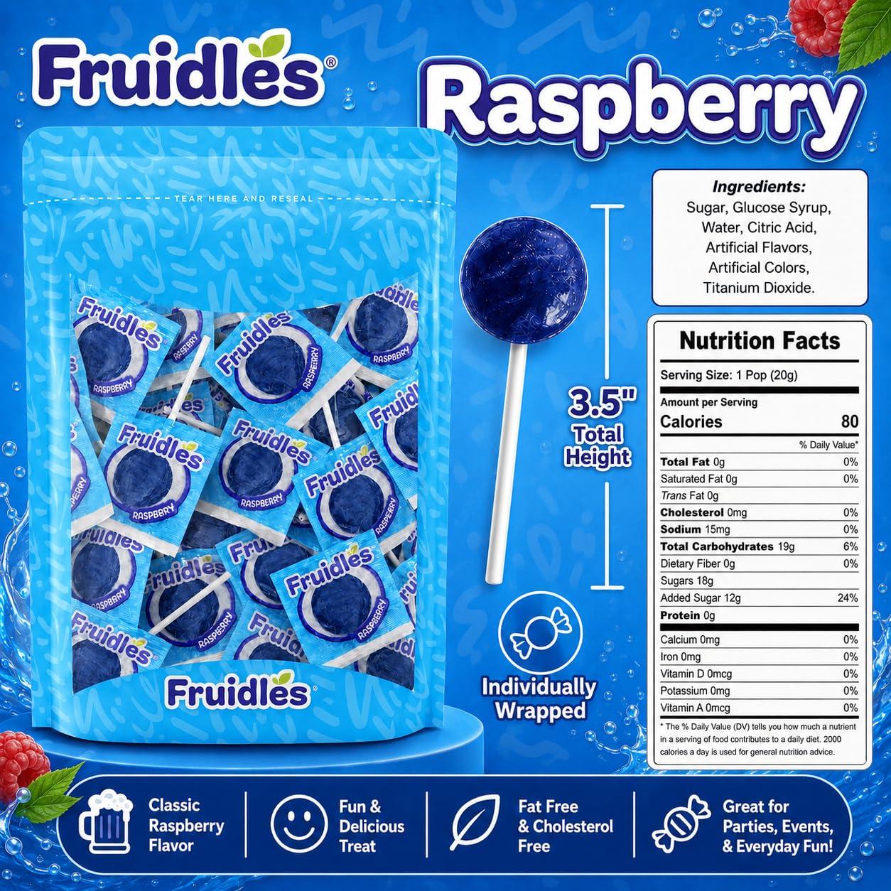 20-Count Grape Lollipops Candy Suckers for Kids, Perfect for Gifting, Parties, Events,10 Gram Lollipops