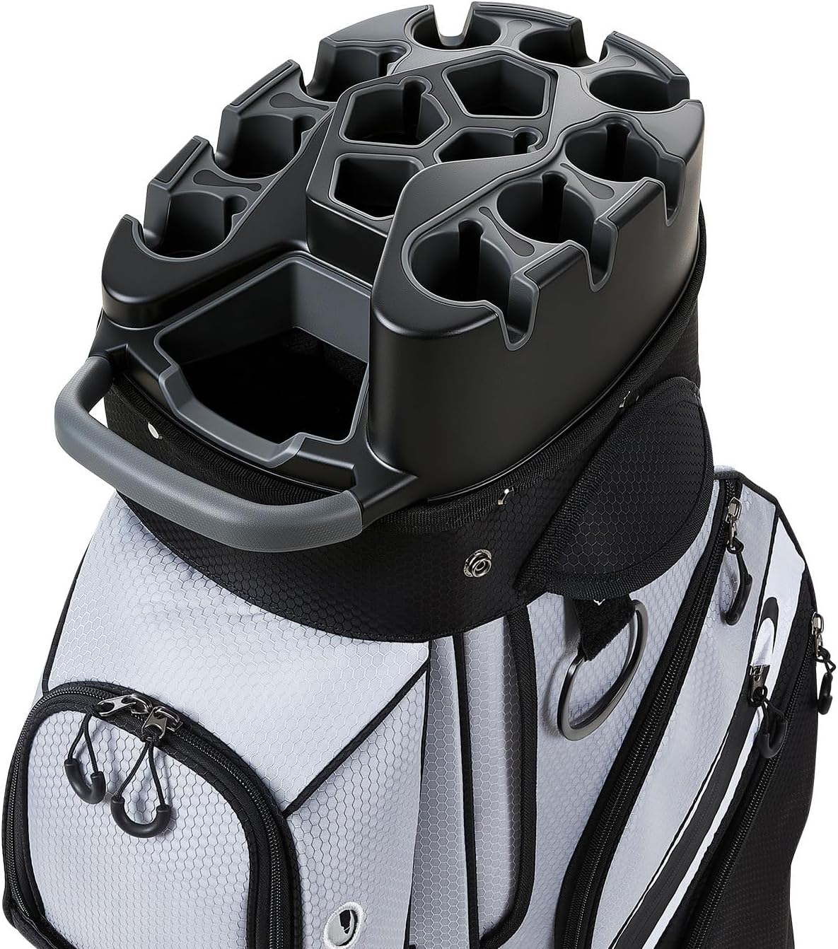 VEVOR Golf Cart Bag, 14 Way Molded Lock Top Divider Organizer, Golf Club Bag with Full-Length Divider, Handles, Storage Pockets, Shoulder Strap, Rain Hood, Smooth Zippers for Men & Women
