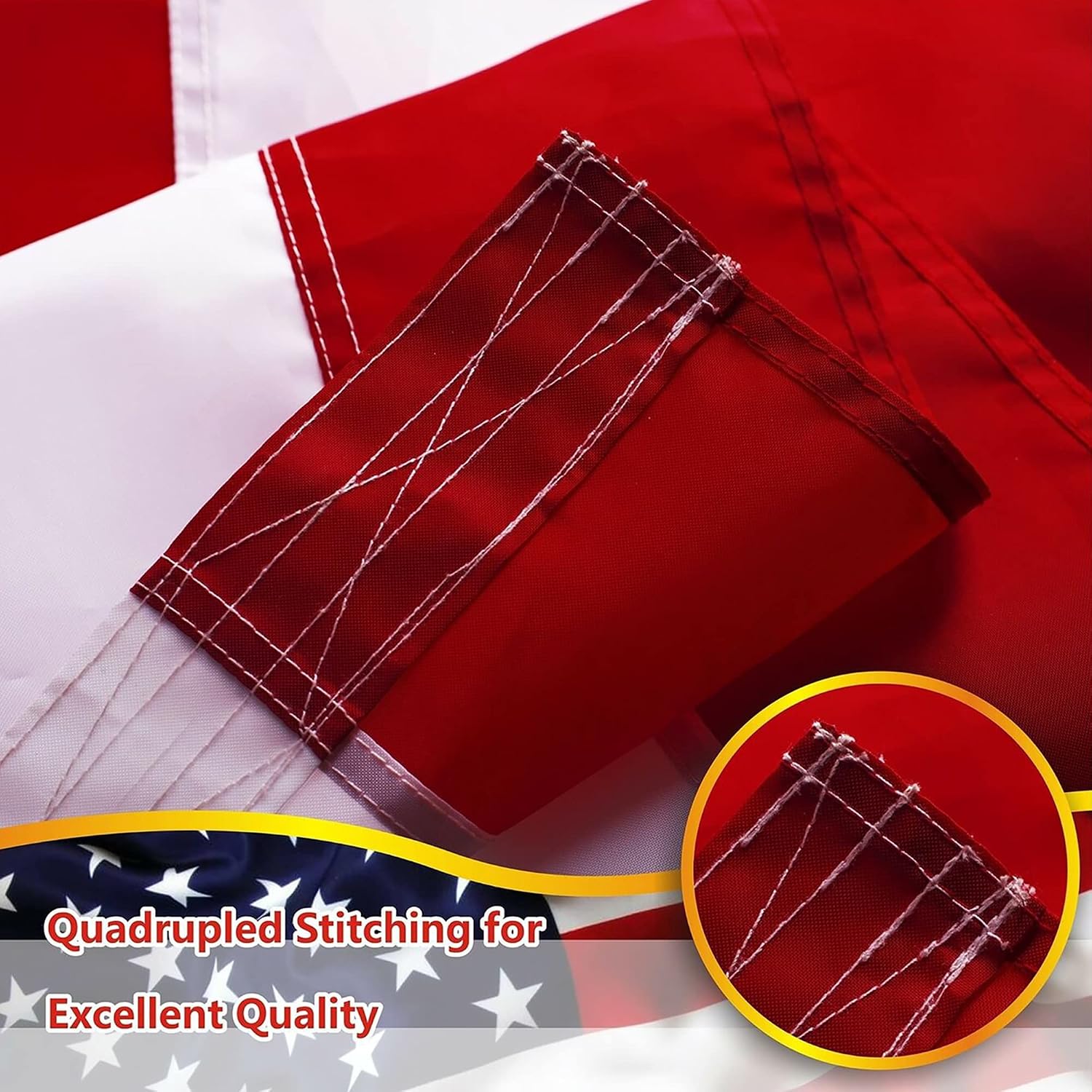 G128 American USA Flag | 4x6 Ft | ToughWeave Series Embroidered 210D Polyester | Country Flag, Embroidered Stars, Sewn Stripes, Indoor/Outdoor, Vibrant Colors, Brass Grommets