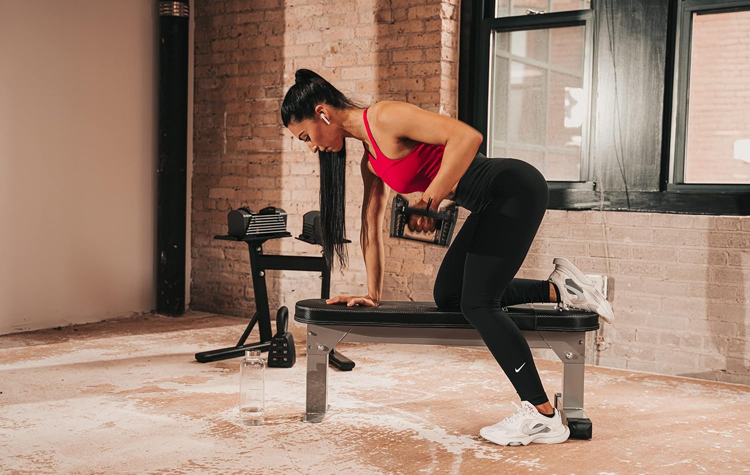 POWERBLOCK Large Column Stand, Dumbbell Rack & Weight Rack,Silver/black | Designed for PowerBlock Expandable Dumbbells to keep your gym organized