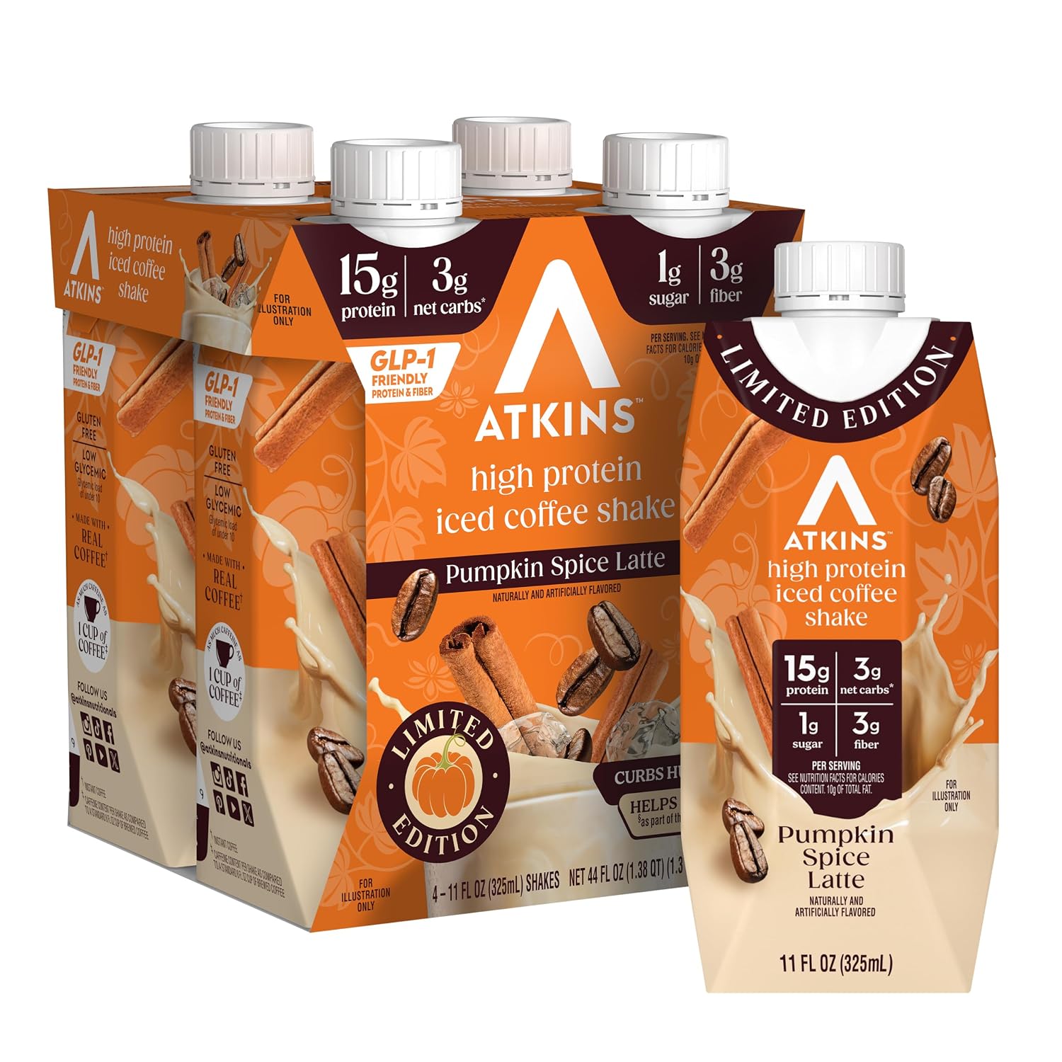 Atkins Milk Chocolate Delight High Protein Shake, 15g Protein, 12 Count | 15g Protein, 3g Fiber, 2g Net Carb, 1g Sugar, Chocolate Flavored, Keto Friendly, Ready to Drink, 12 Count