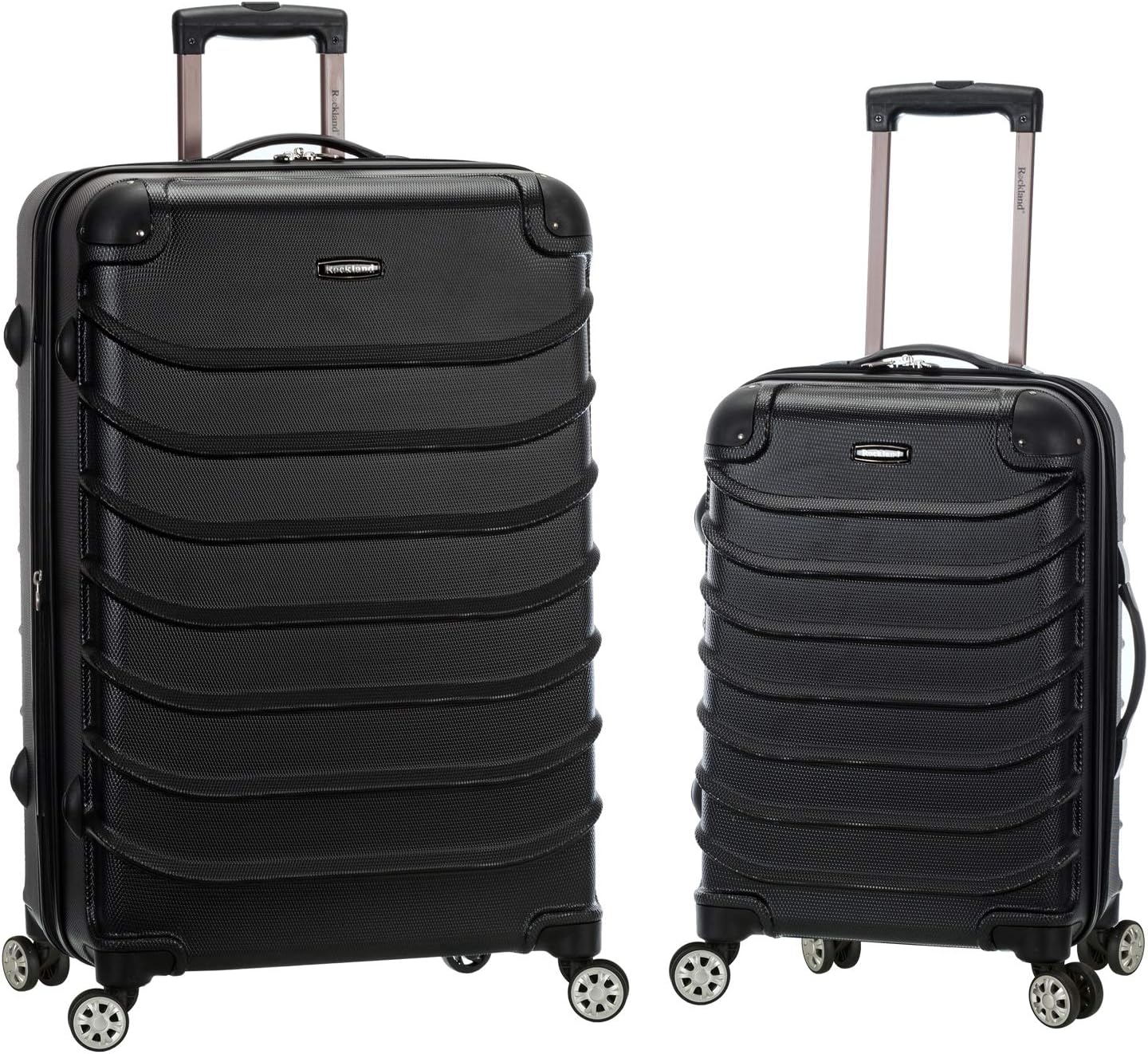 Rockland Speciale Hardside 2 Piece Expandable Spinner Luggage Set, (20"/28"), Black