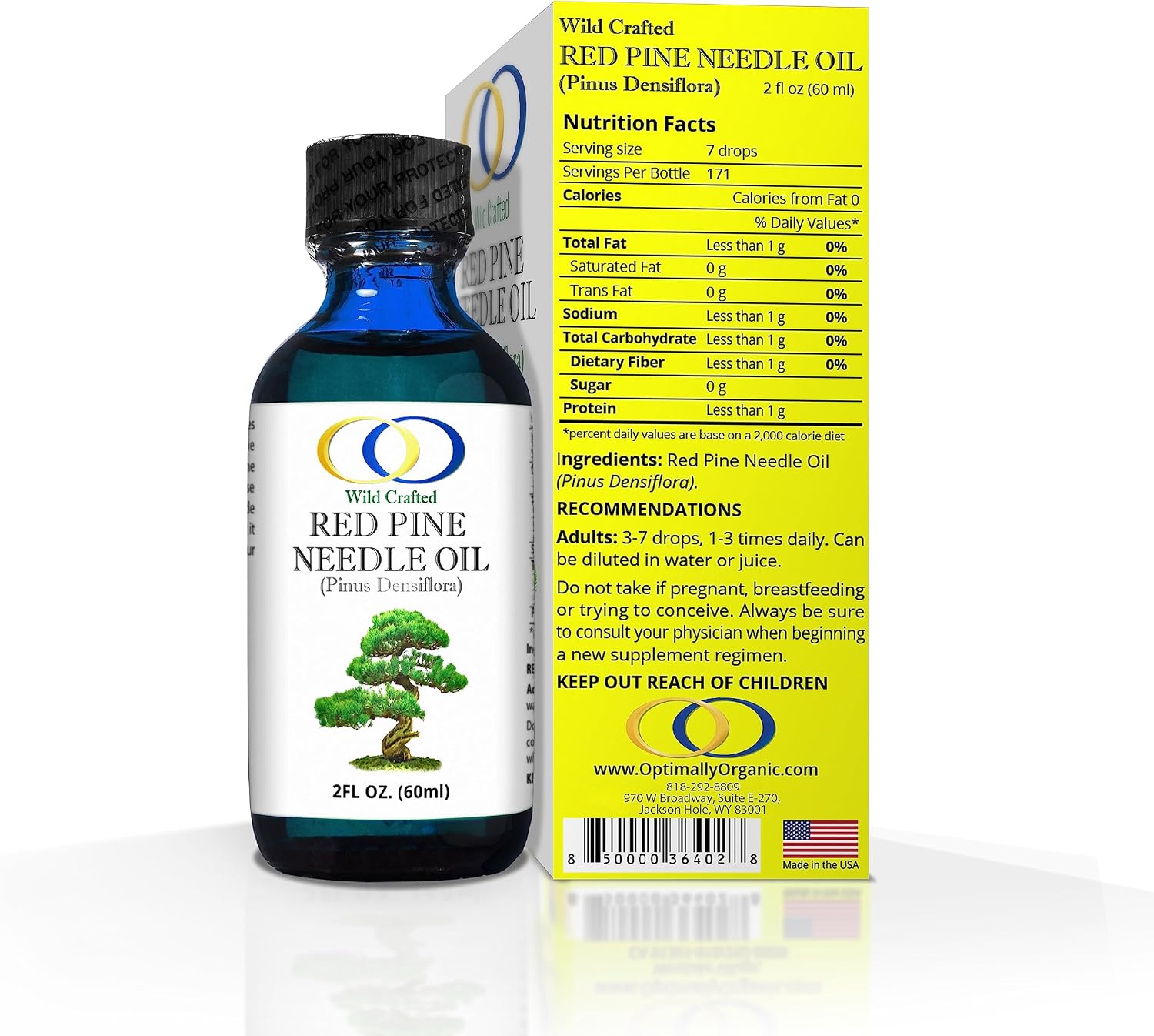 Optimally Organic Red Pine Needle Oil 2oz - Spike-Off- Daily Drops for Extreme Immune Support - BioActive Cell & DNA Support - 1290 Drops - 3 to 7