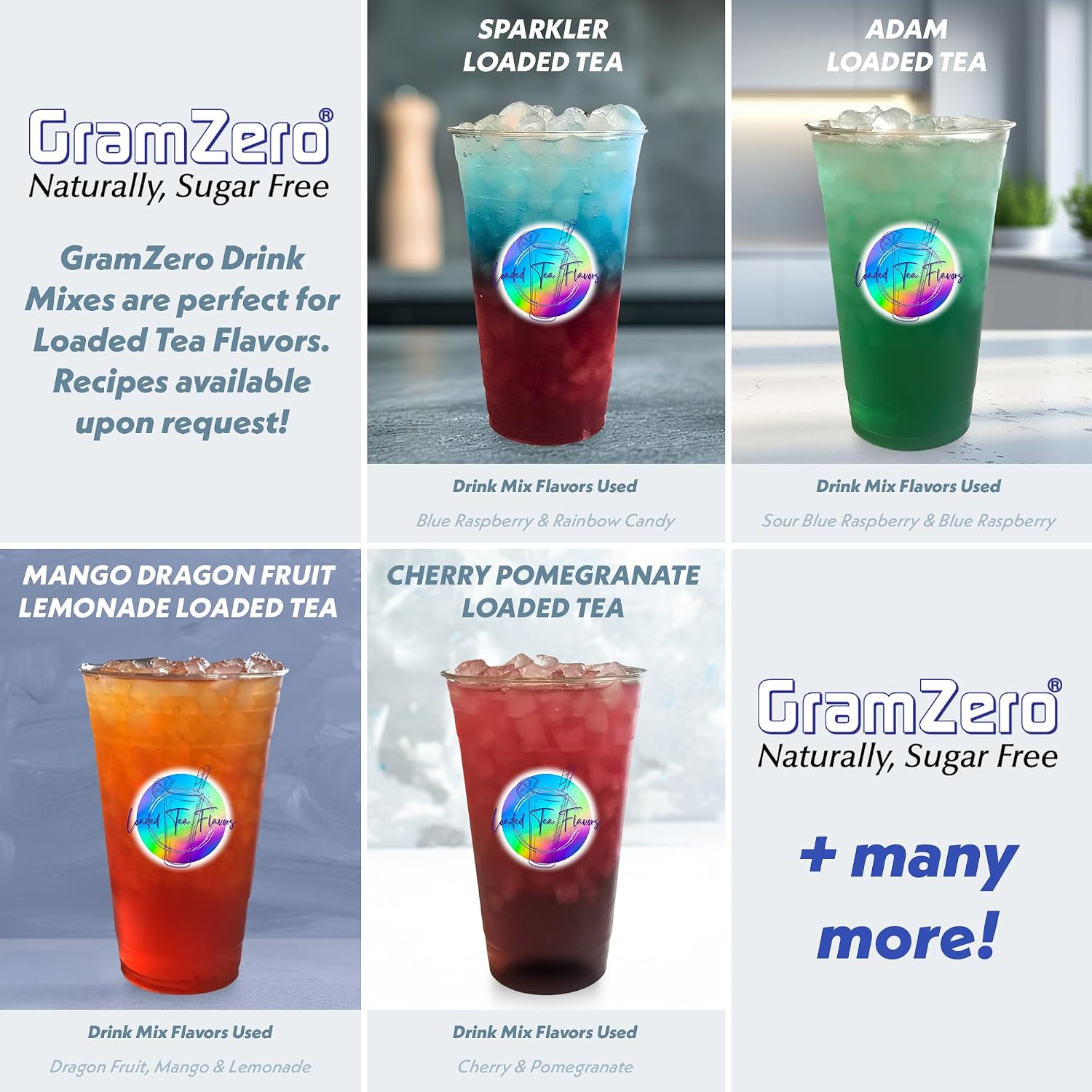 GramZero Raspberry Blush, Sugar Free Drink Mix, Pitcher Pack, Great For Nutrition Club Loaded Tea, Zero Calorie, Stevia Sweetened