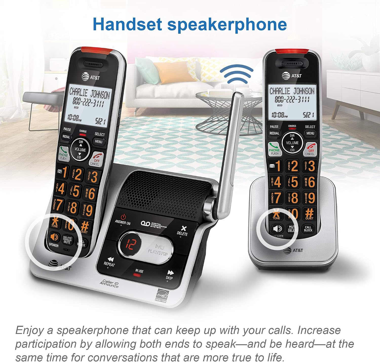 AT&T BL102-4 DECT 6.0 4-Handset Cordless Phone for Home with Answering Machine, Call Blocking, Caller ID Announcer, Audio Assist, Intercom