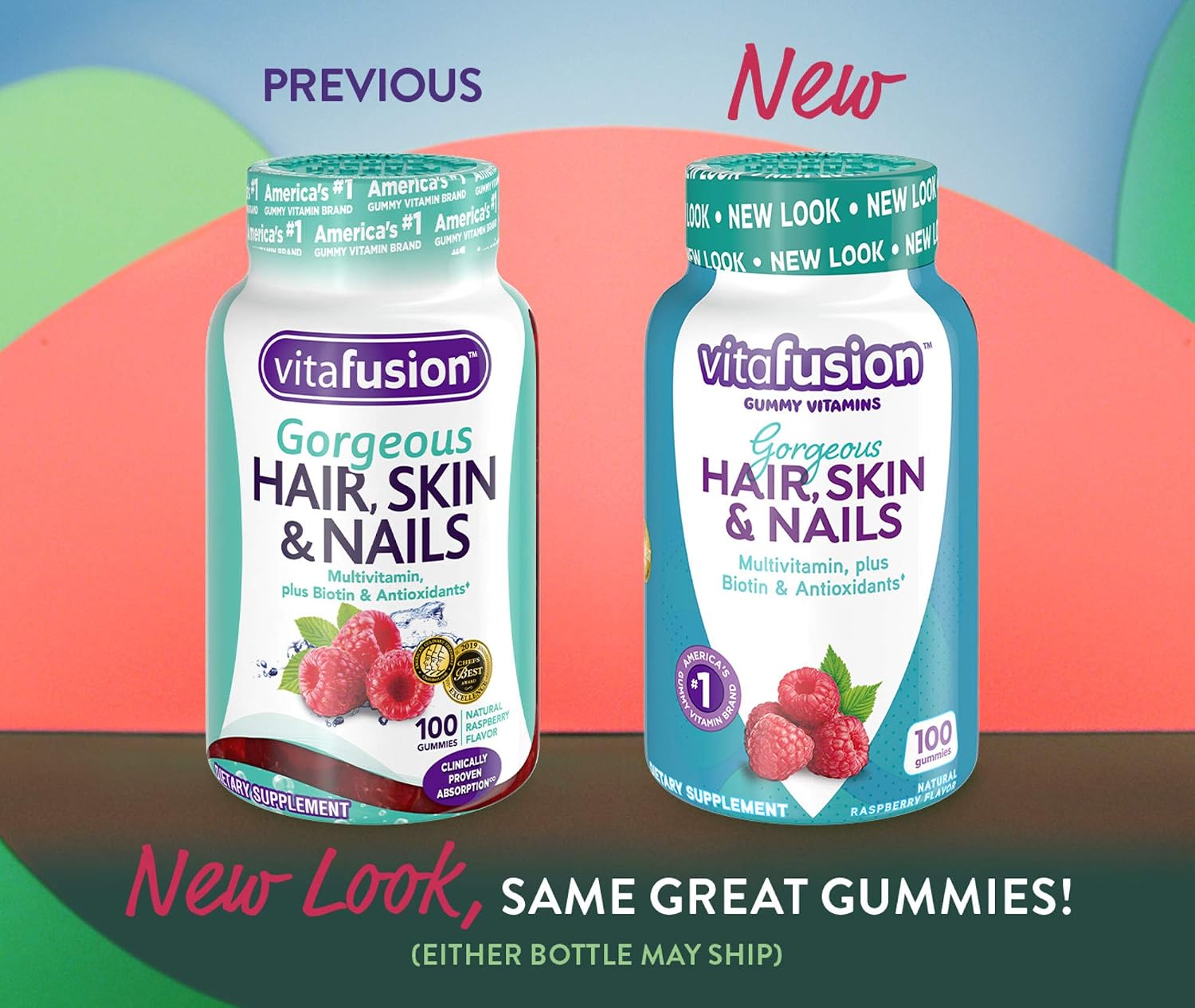 Vitafusion Hair Skin and Nails Gummies | Biotin 5000mcg | 100 Count | Gummy Vitamins for Adult Women & Men | Berry Flavor | Gluten-Free Multivitamin Supplement