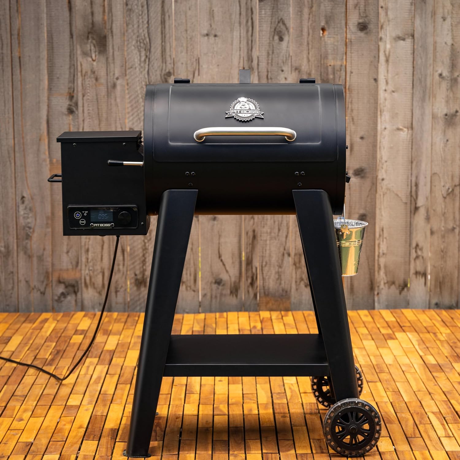 Pit Boss 500 FB2 Series Wood Pellet Grill & Smoker with Flame Broiler and LCD Digital Controller, 518-Sq. In. Cooking Space, 180°F to 500°F Temperature Range, Meat Probe, 5 lb. Pellet Hopper, Black