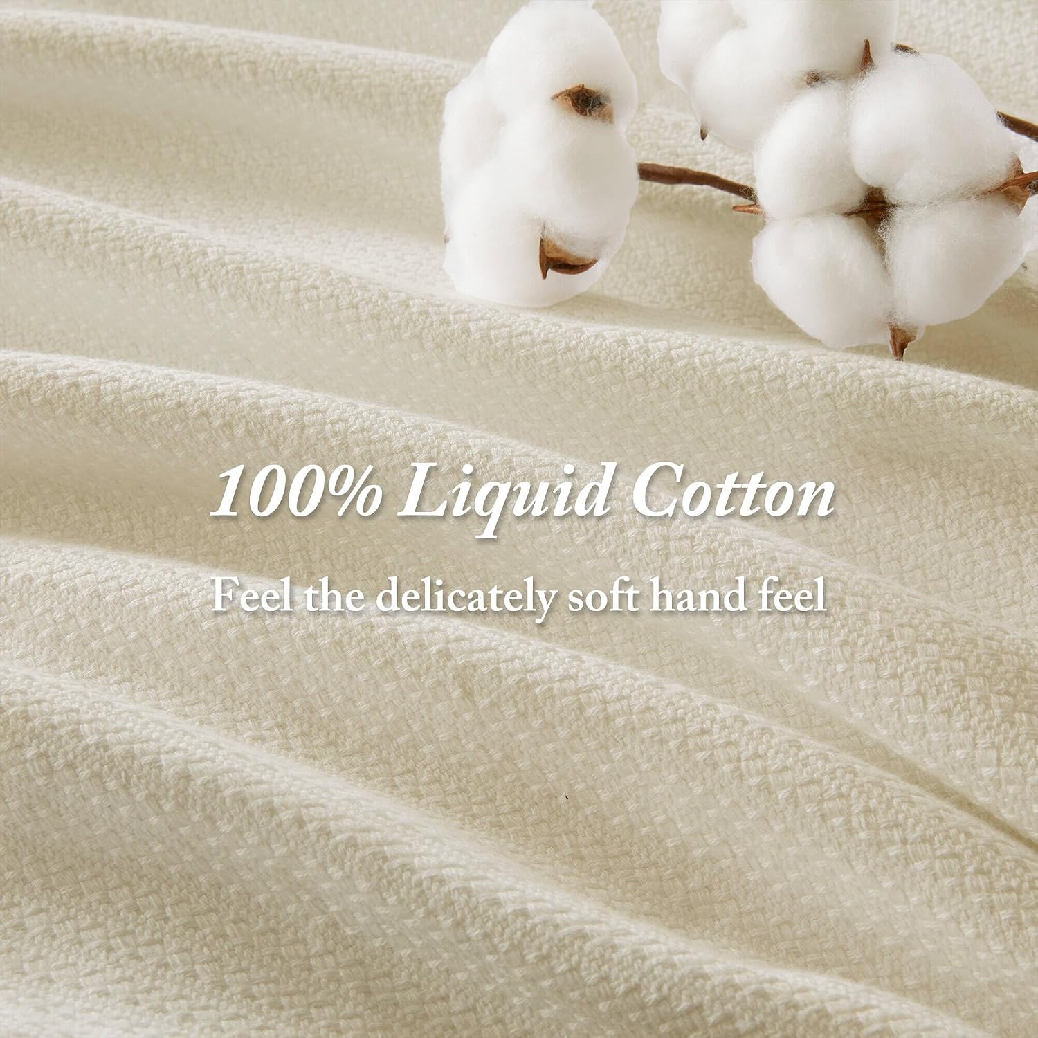 Madison Park Liquid Cotton Luxury Blanket Premium Soft Cozy 100% Ring Spun Cotton For Bed , Couch or Sofa, Full/Queen, Light Blue | Breathable Fabric for Bed or Couch, Diamond Pattern, Lightweight, OEKO-TEX Certified