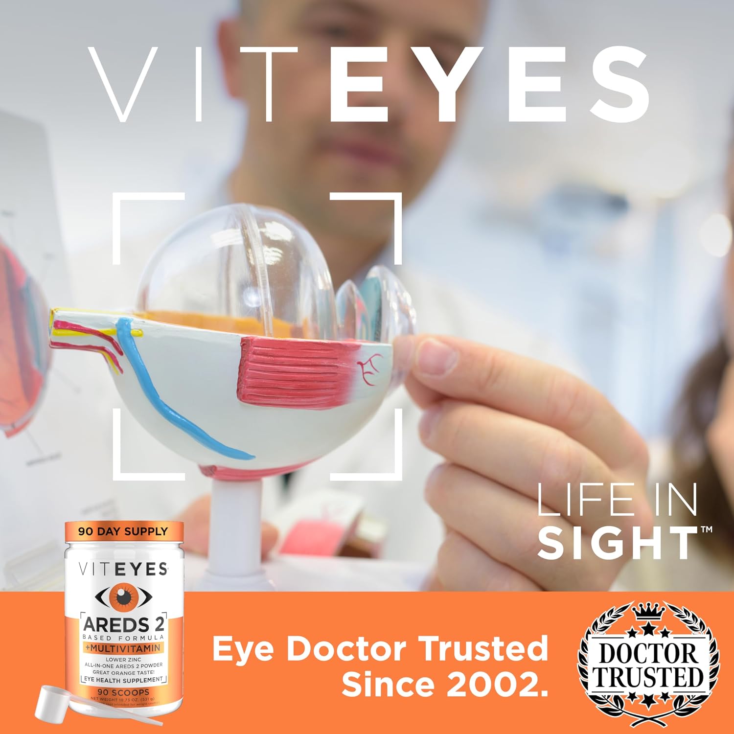 Viteyes AREDS 2 Powder + Multivitamin All-in-One, Macular Protection, Alternative to AREDS 2 chewables, No Pills, Lutein & Zeaxanthin