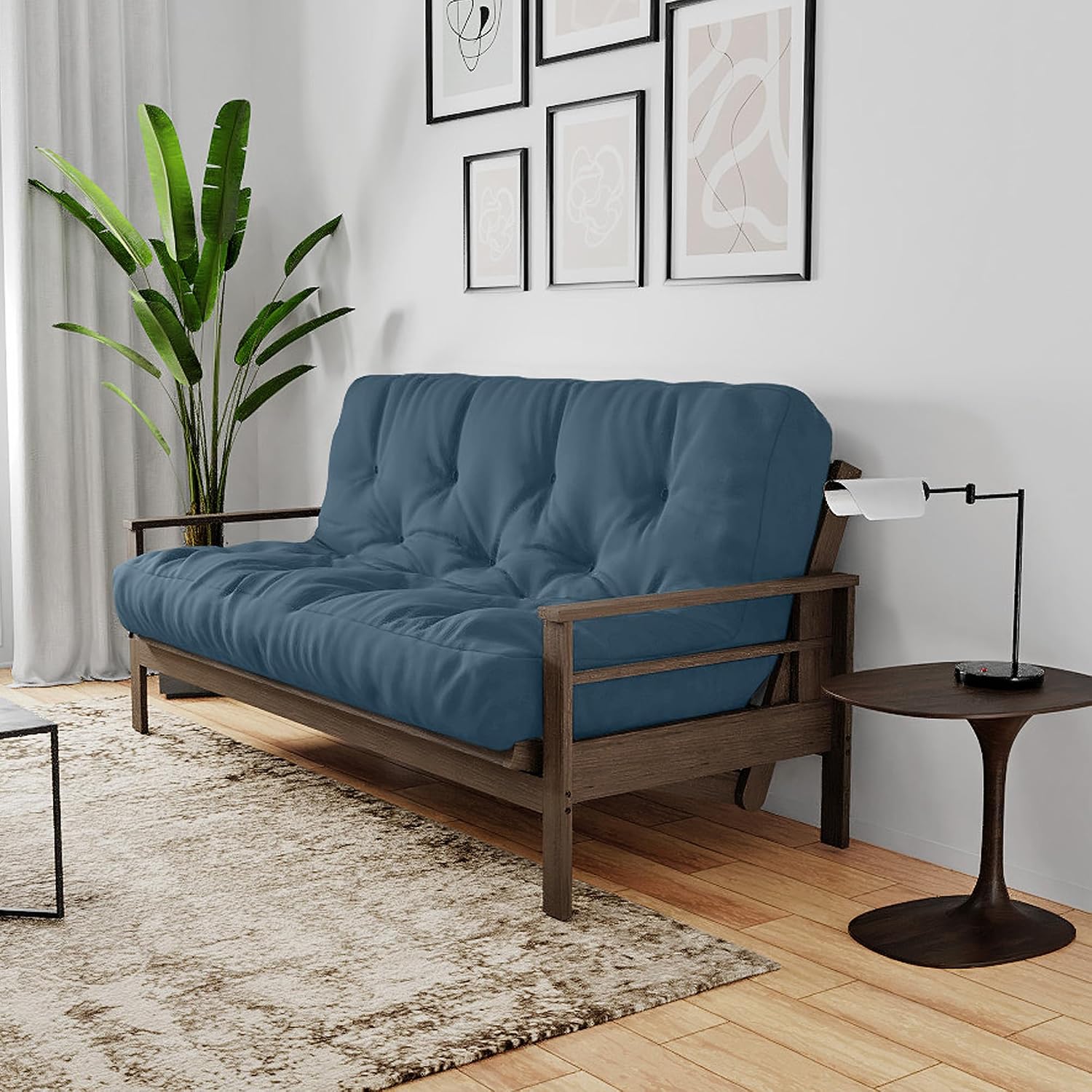 Royal Sleep Products by The Futon Factory 12 inch Foam Futon Mattress - Solid Black Fabric - Full Size - CertiPUR Certified Foams - Made in USA - (Frame not Included)