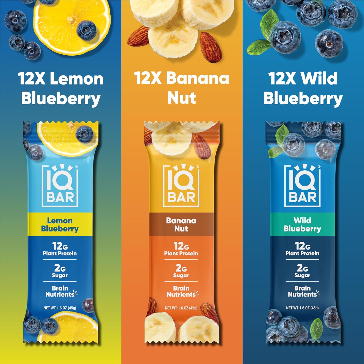 IQBAR Clean Protein Bars, Low Sugar Keto, Banana Nut 12-Count
