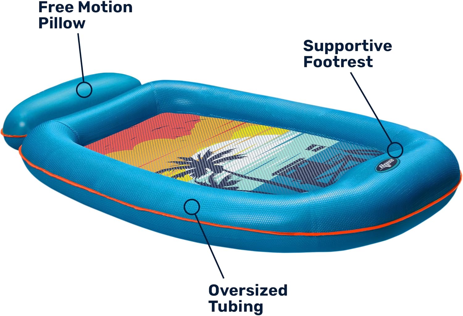 Aqua Comfort Pool Float Lounge – Inflatable Pool Floats for Adults with Headrest and Footrest – Bubble Waves