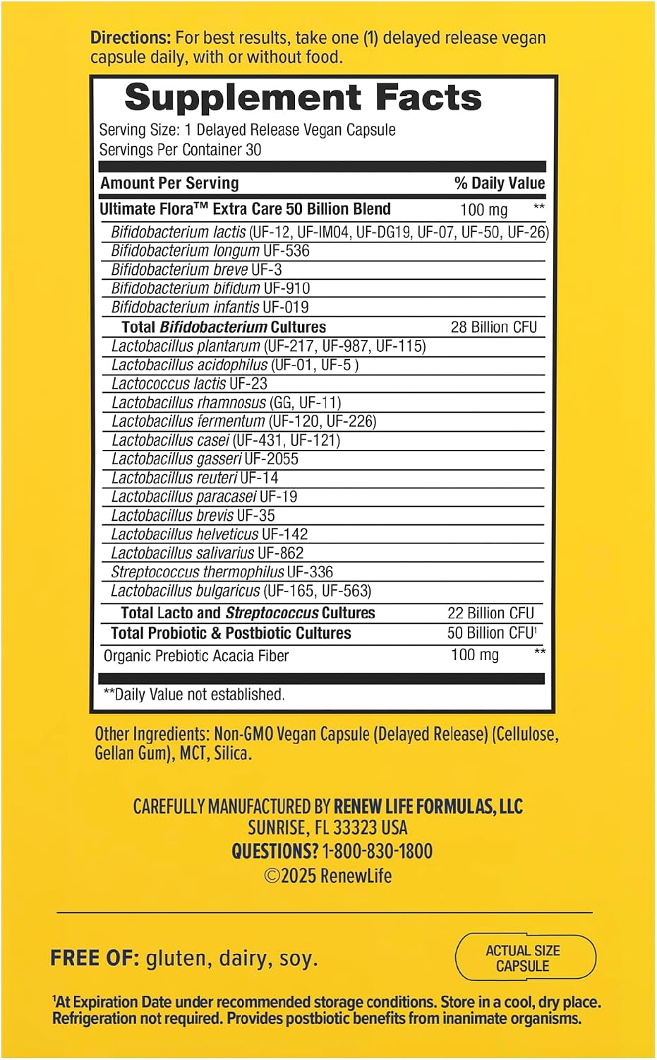 Renew Life Ultimate Flora Probiotic 80 Billion CFU | 31 Strains