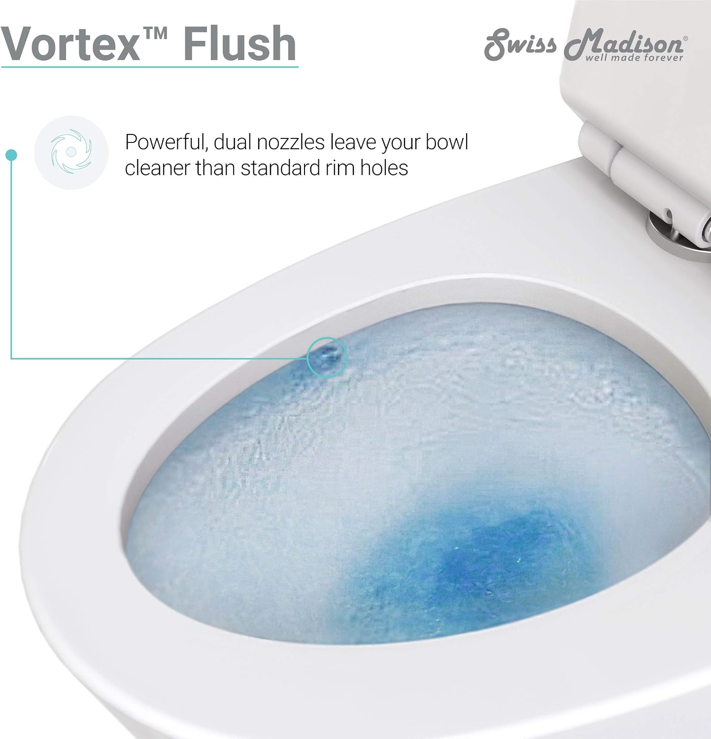 Swiss Madison SM-1T123 Virage One Piece Toilet, Modern Toilets For Bathrooms, ADA Toilet, Elongated Left Side Flush Handle Toilet 1.28 GPF