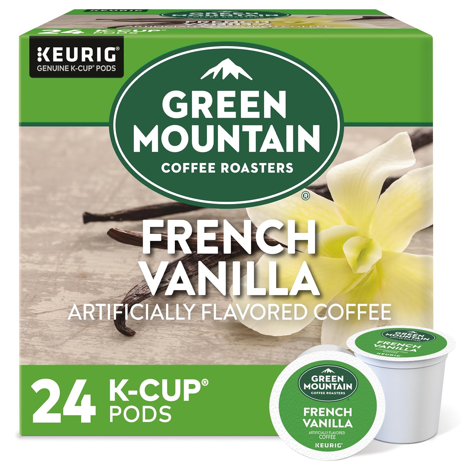 Green Mountain Coffee Roasters Island Coconut, Single-Serve Keurig K-Cup Pod, Flavored Light Roast Coffee, 24 Count (Pack of 1)