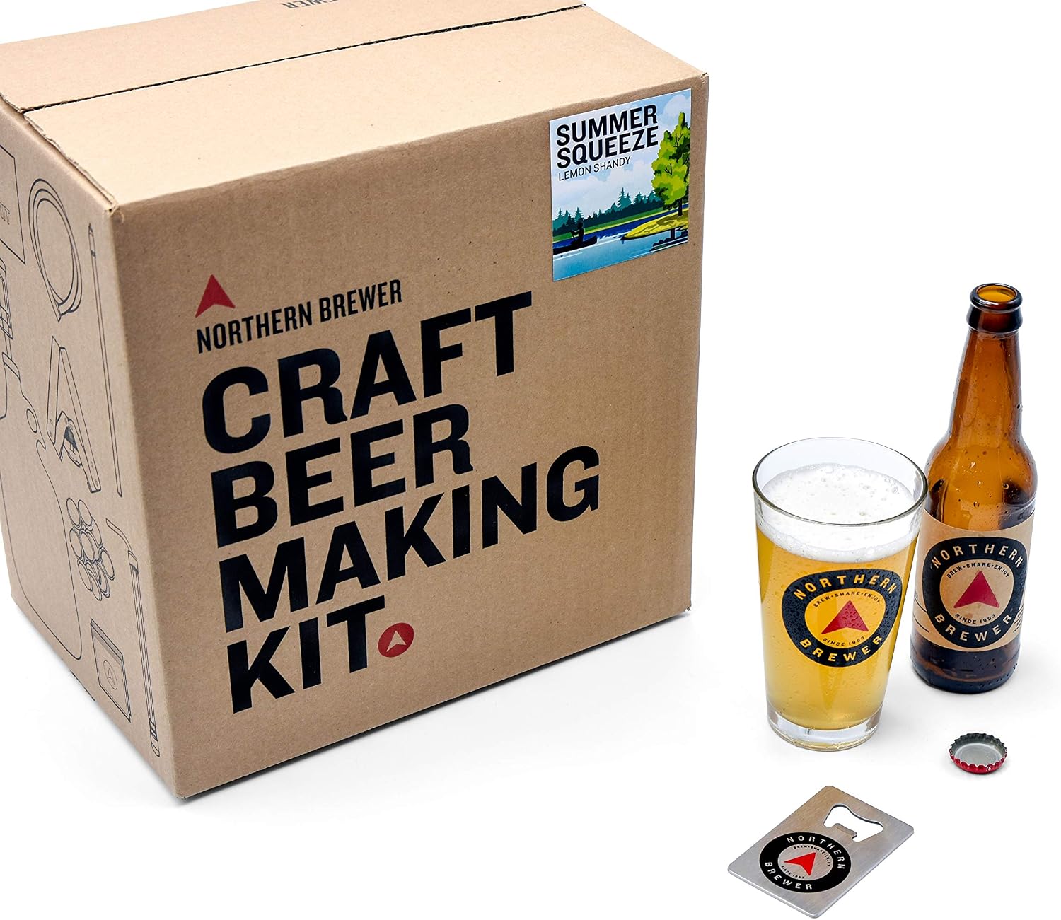 Northern Brewer - Siphonless 1 Gallon Craft Beer Making Starter Kit, Equipment and Beer Recipe Kit (American Wheat)